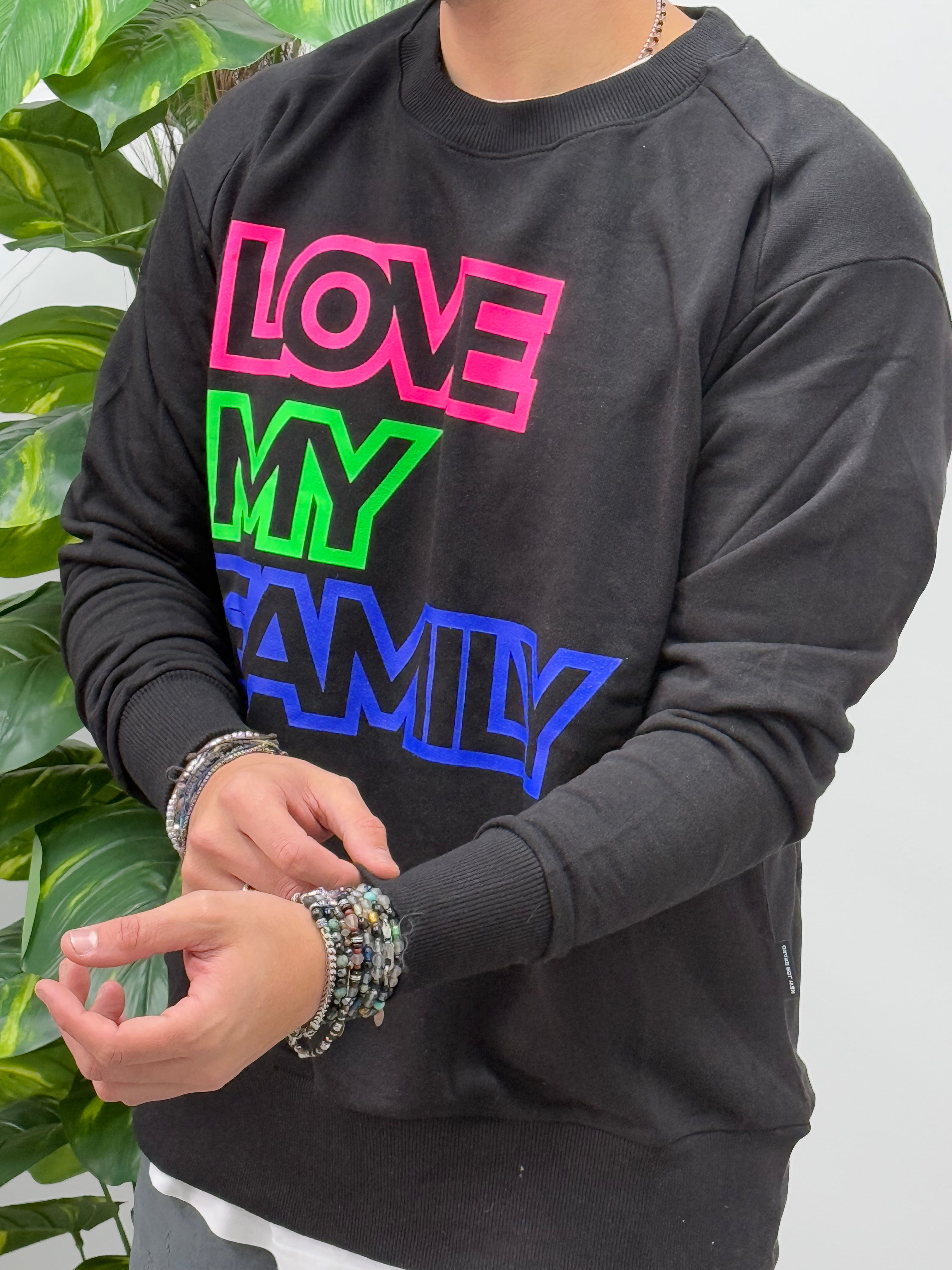 FELPA GIROCOLLO LOVE MY FAMILY