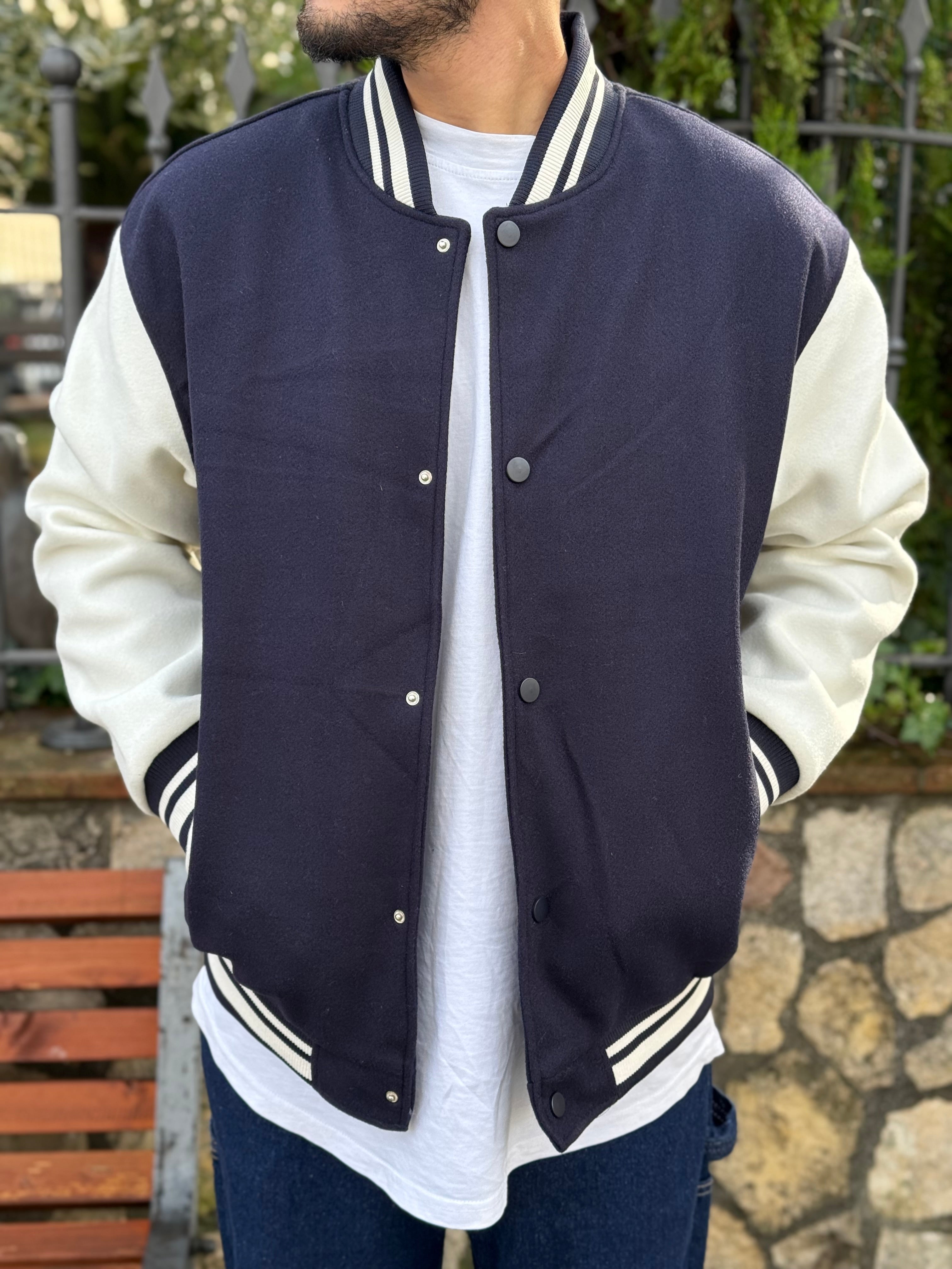 COLLEGE BLU MANICHE BIANCHE