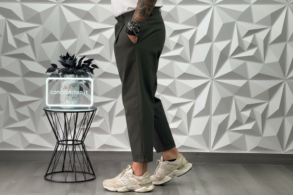 PANTALONE MONTECARLO FW26 VERDE NEW JOB BRAND