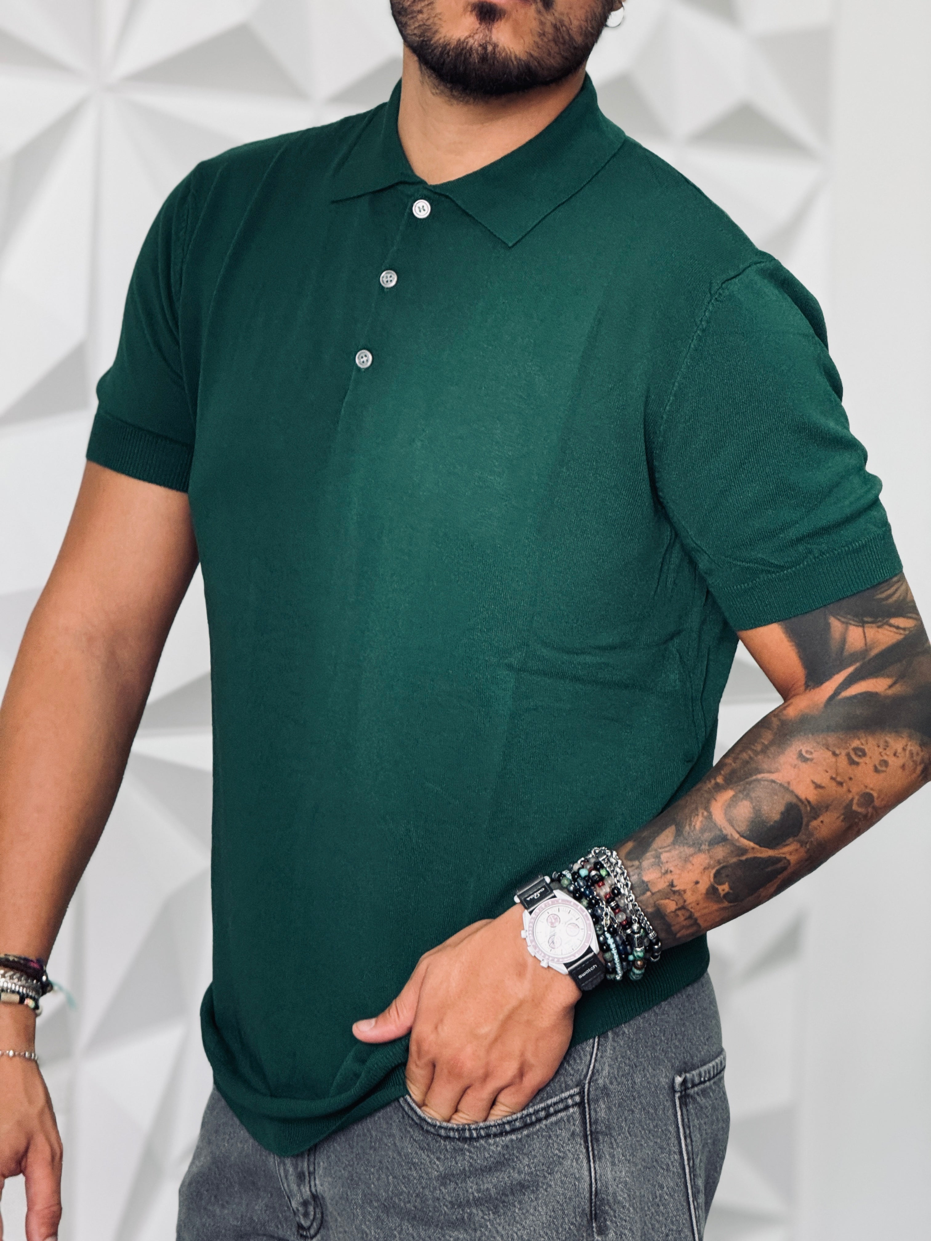 POLO IN FILO VERDE NEW JOB BRAND