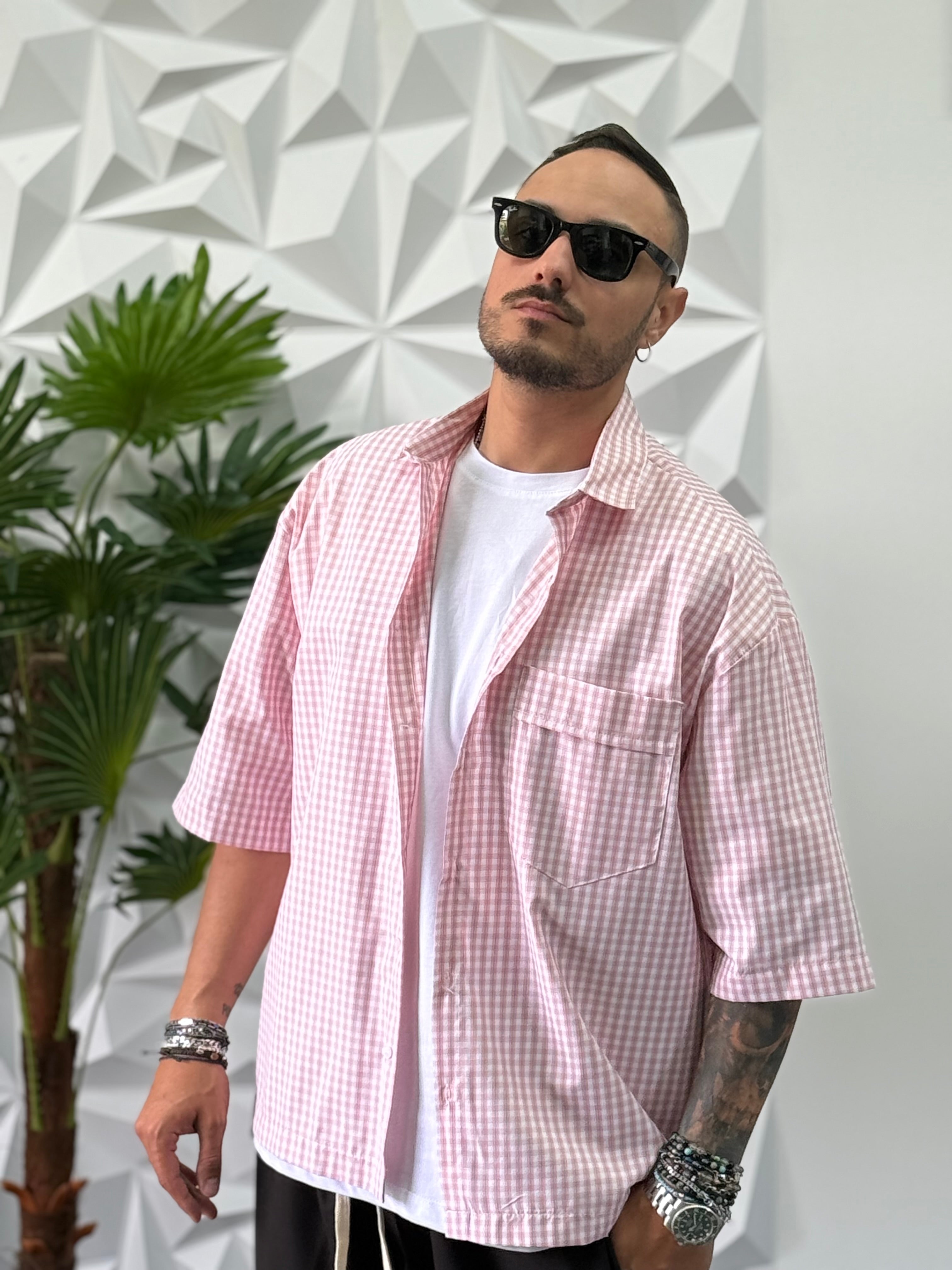 CAMICIA QUADRI ROSA NJB