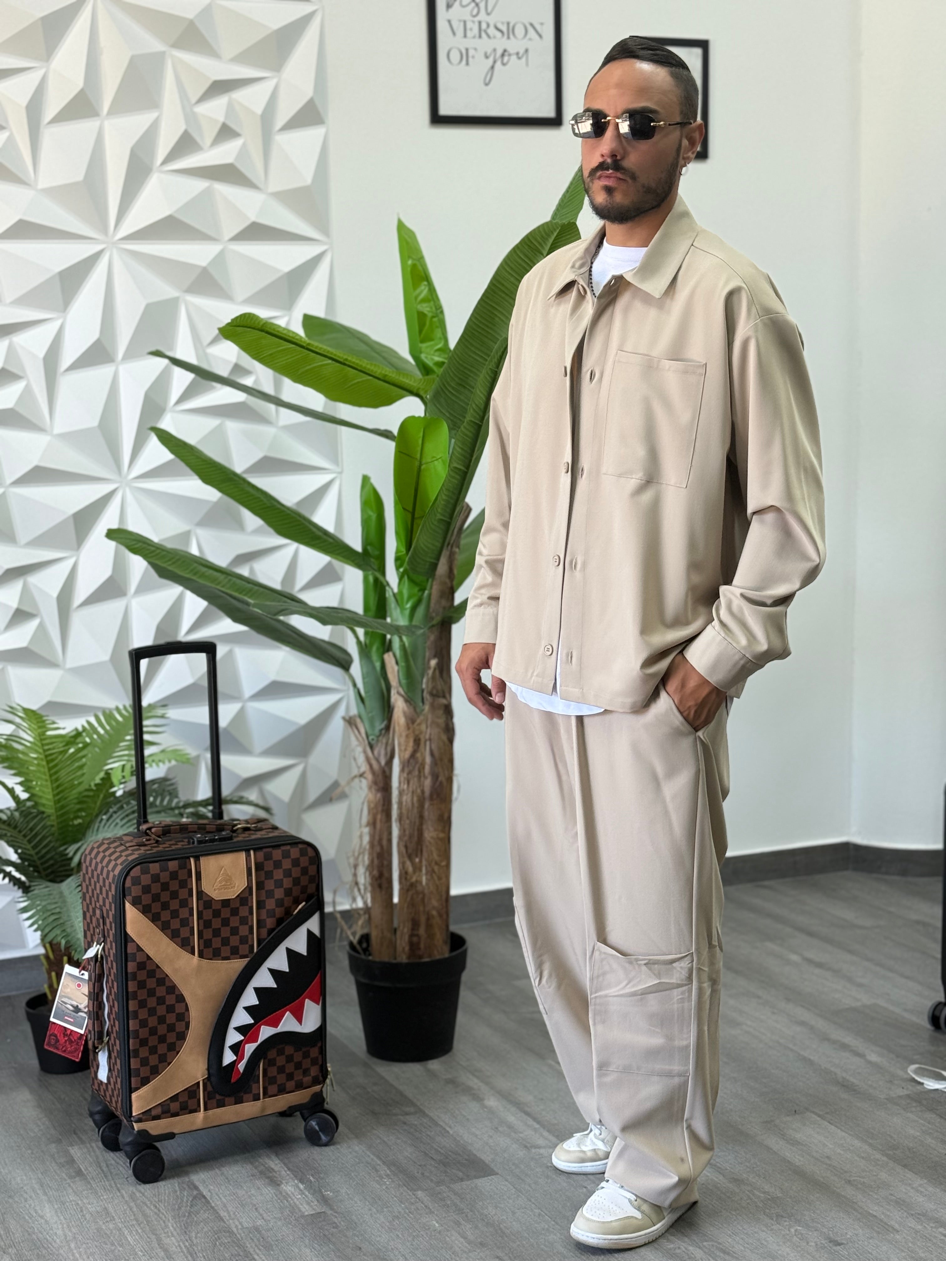 Coordinato Baggy swaggy beige new job brand