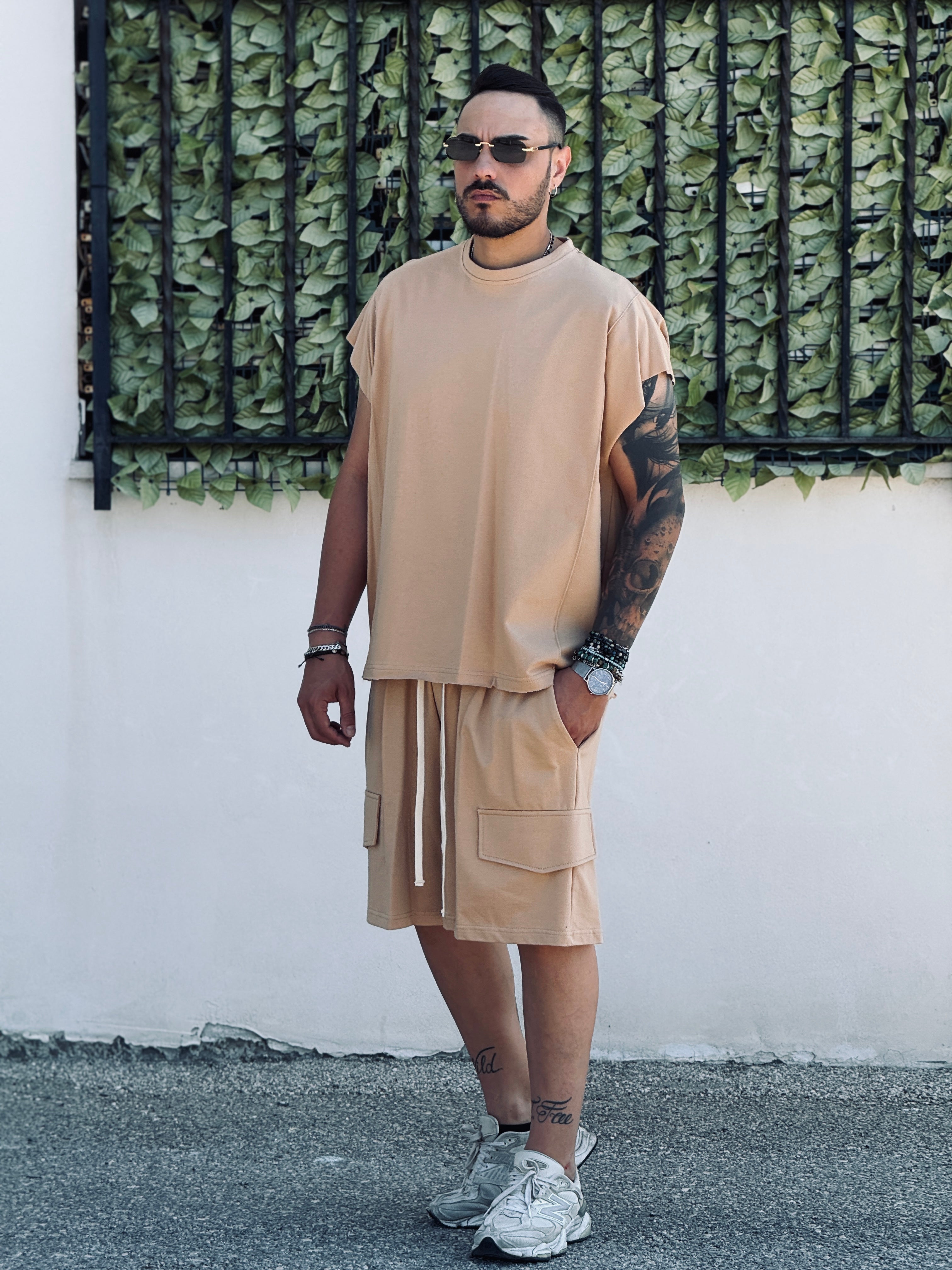 COORDINATO SMANICATO BEIGE NEW JOB BRAND