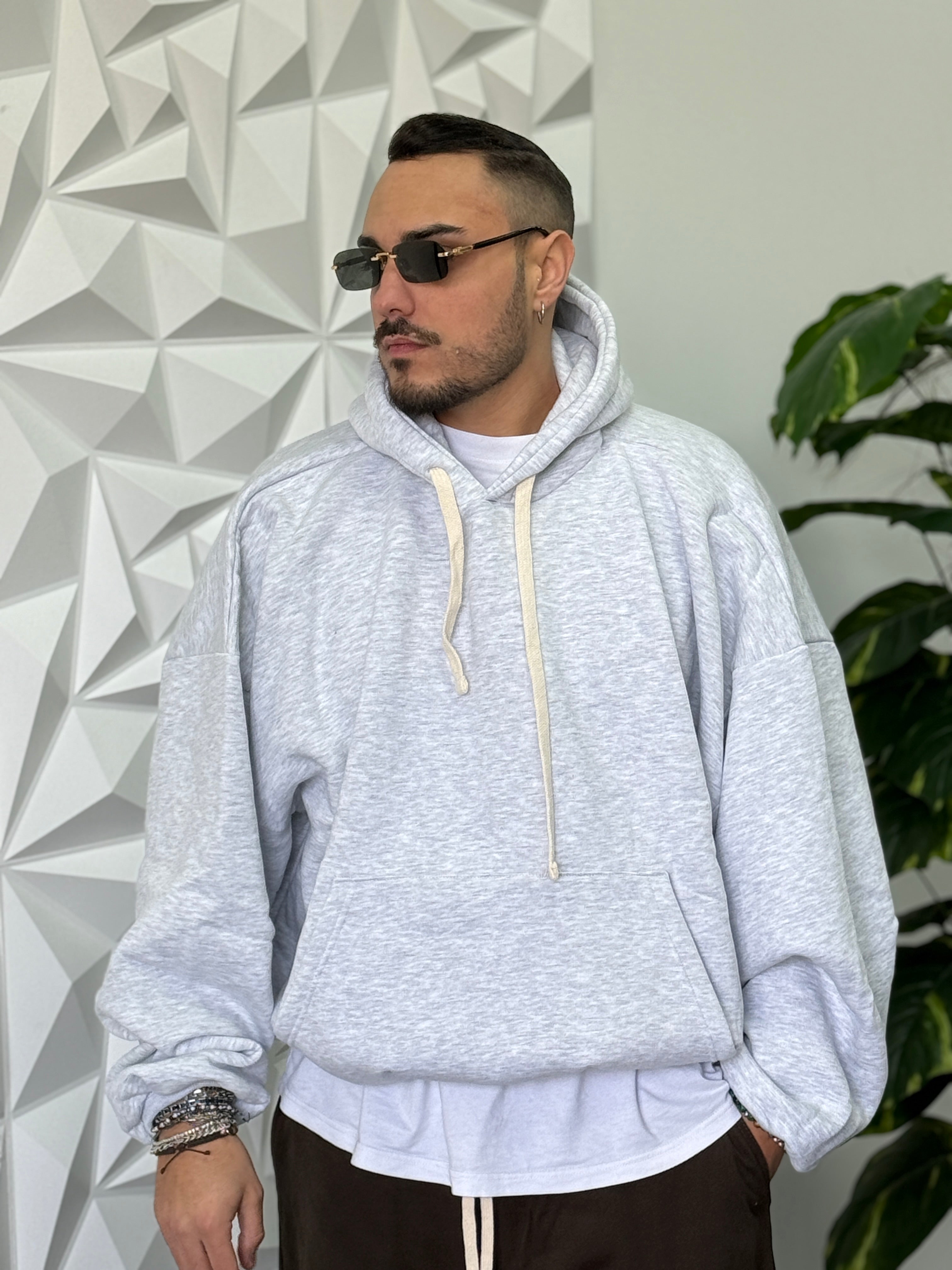 FELPA BOXY FIT PRESIDENT GRIGIA NEW JOB BRAND