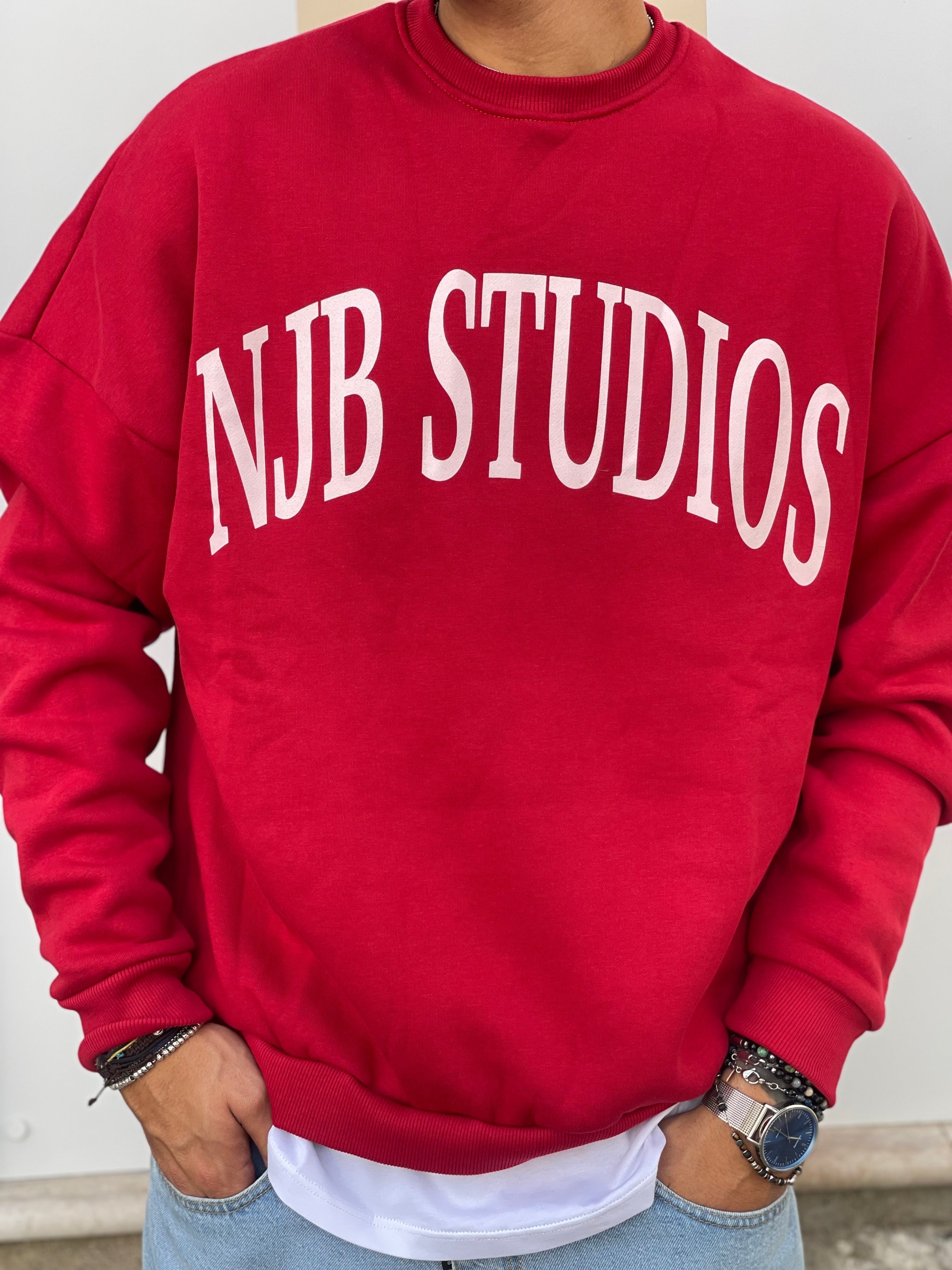 FELPA OVERSIZE STUDIOS NEW JOB BRAND ROSSO
