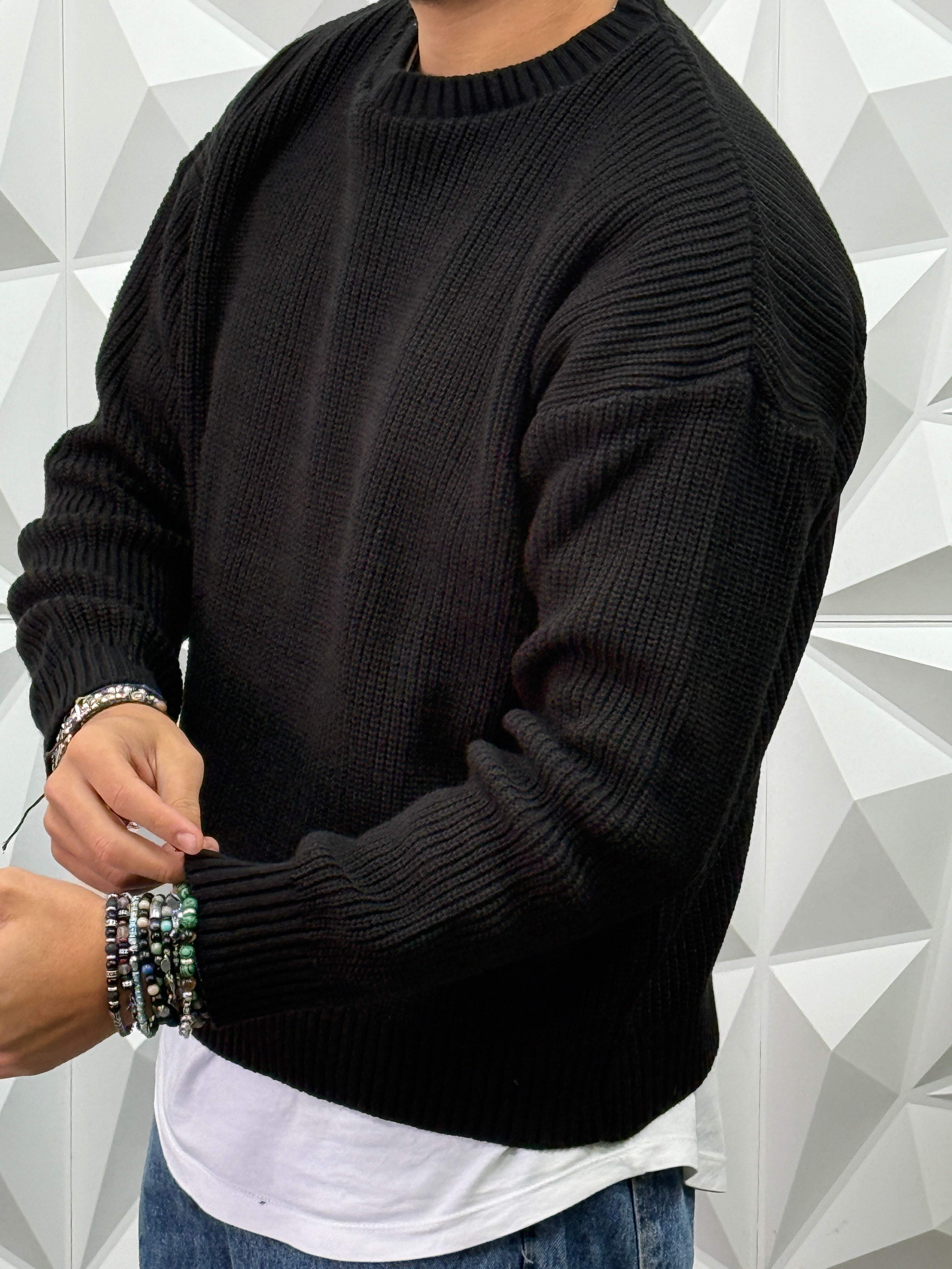 PULLOVER OVERSIZE CROPPED NERO NEW JOB BRAND