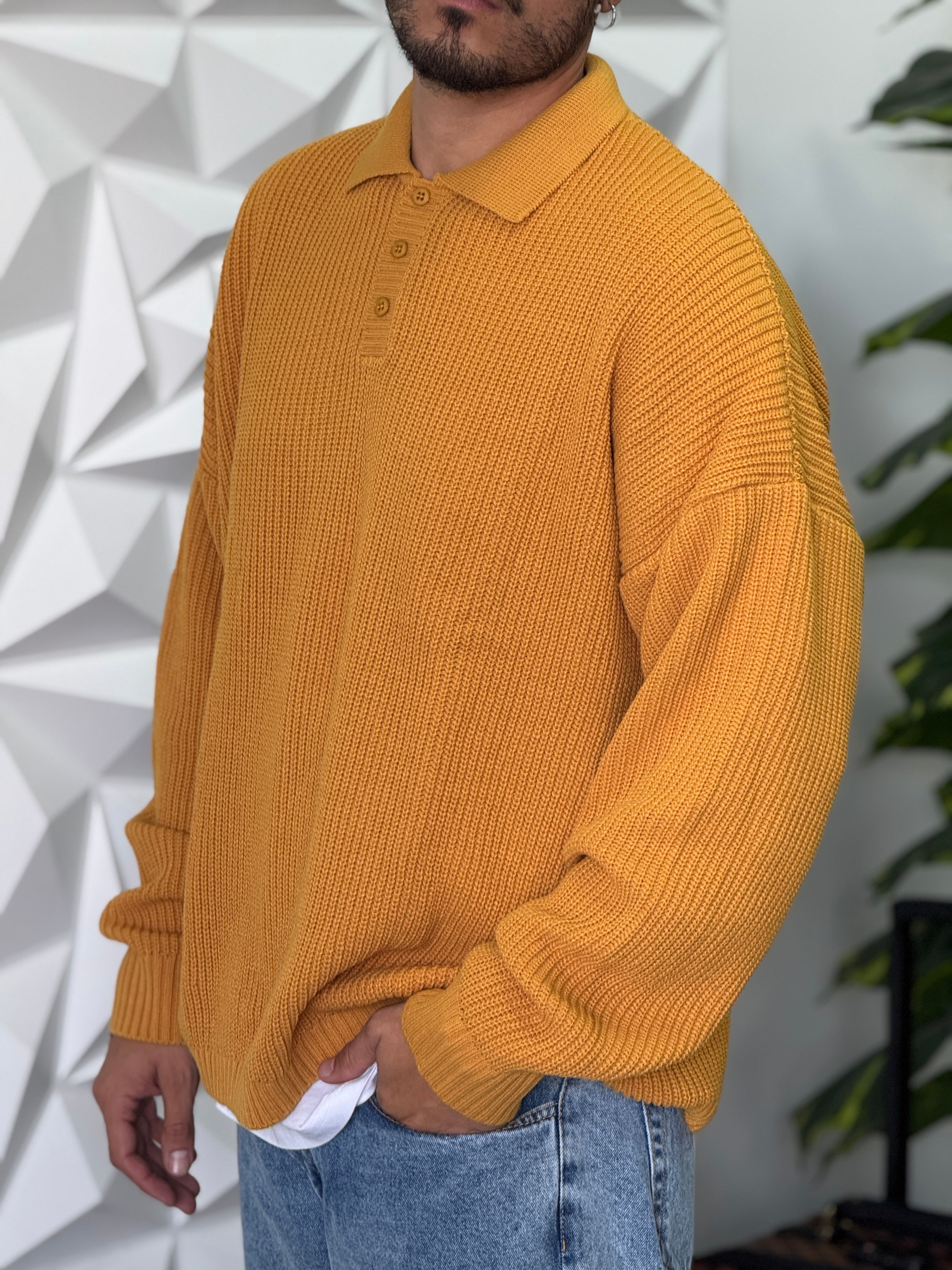 POLO OVERISIZE SENAPE NEW JOB BRAND