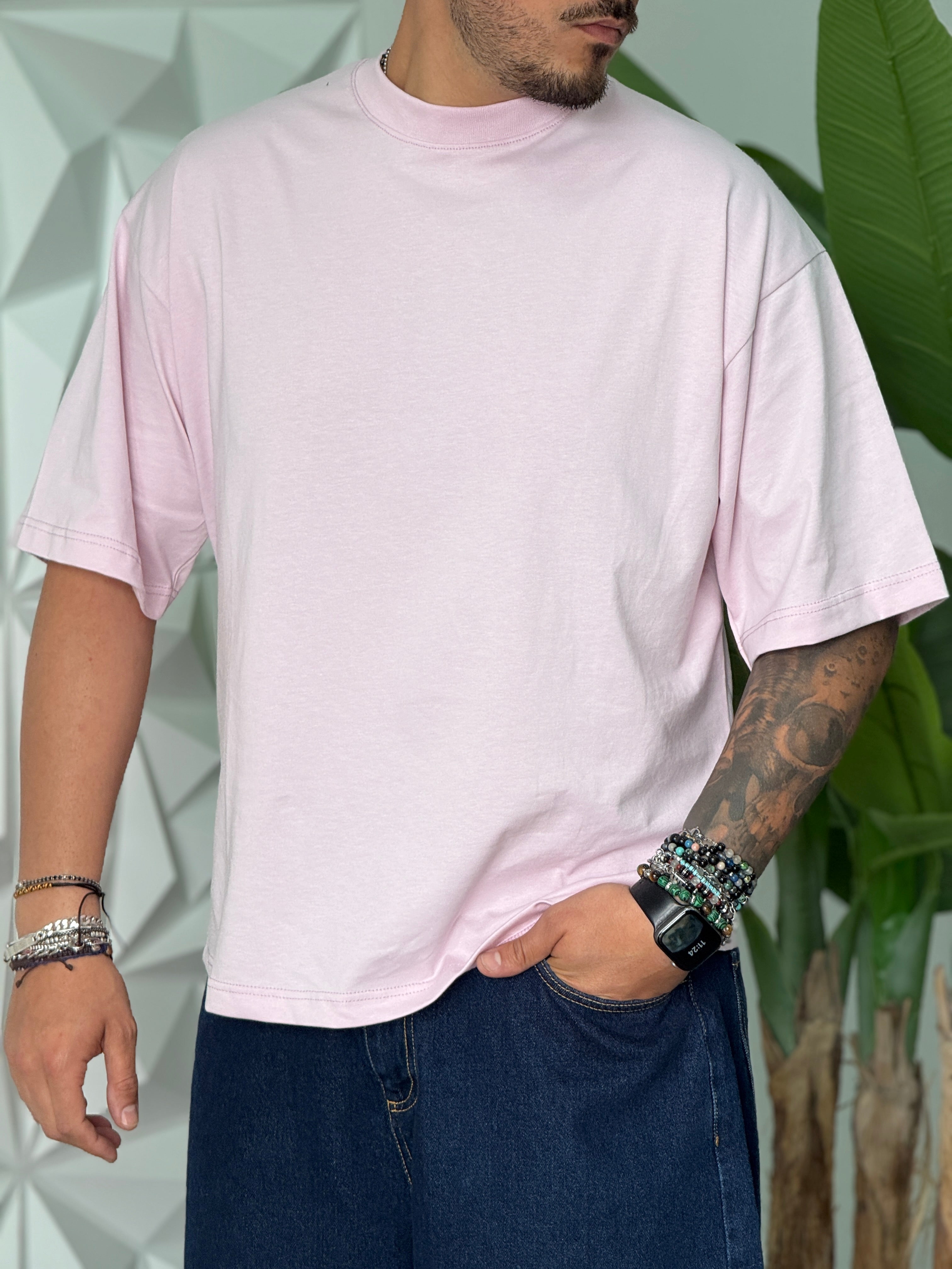T-SHIRT ROSA ANTICO NEW JOB BRAND