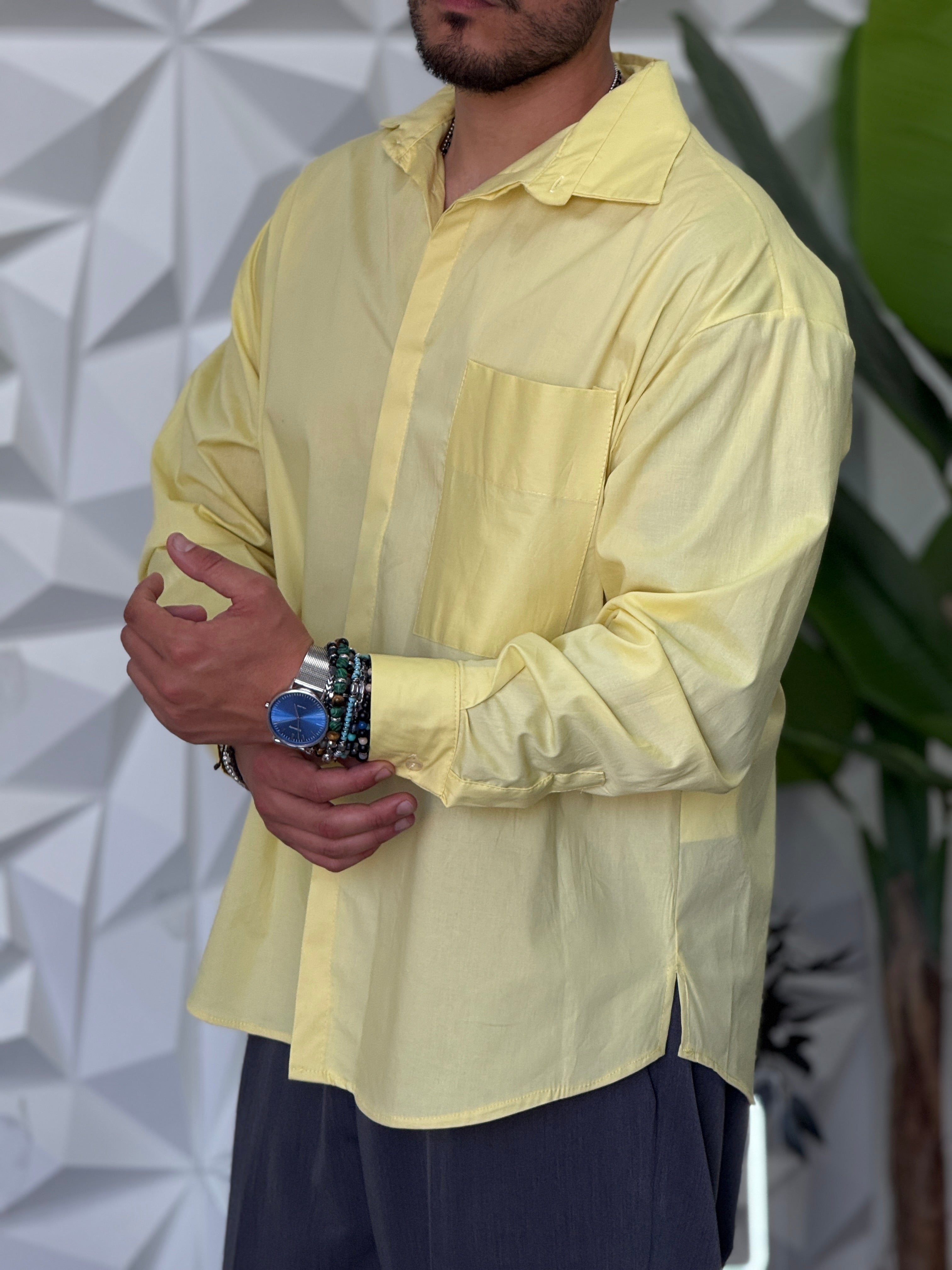CAMICIA OVERSIZE GIALLA NEW JOB BRAND