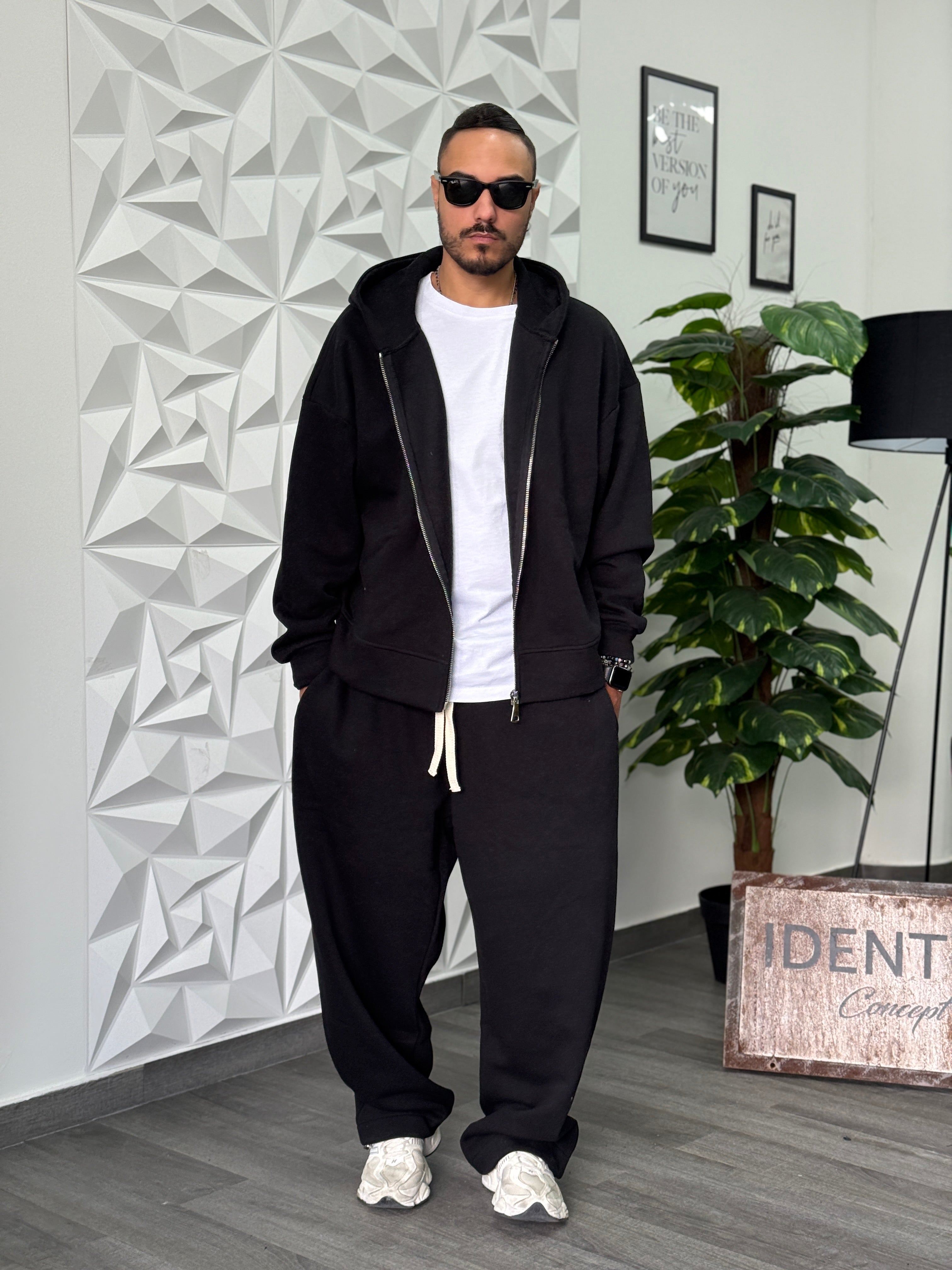 Coordinato tuta Baggy nero GB28 New Job Brand