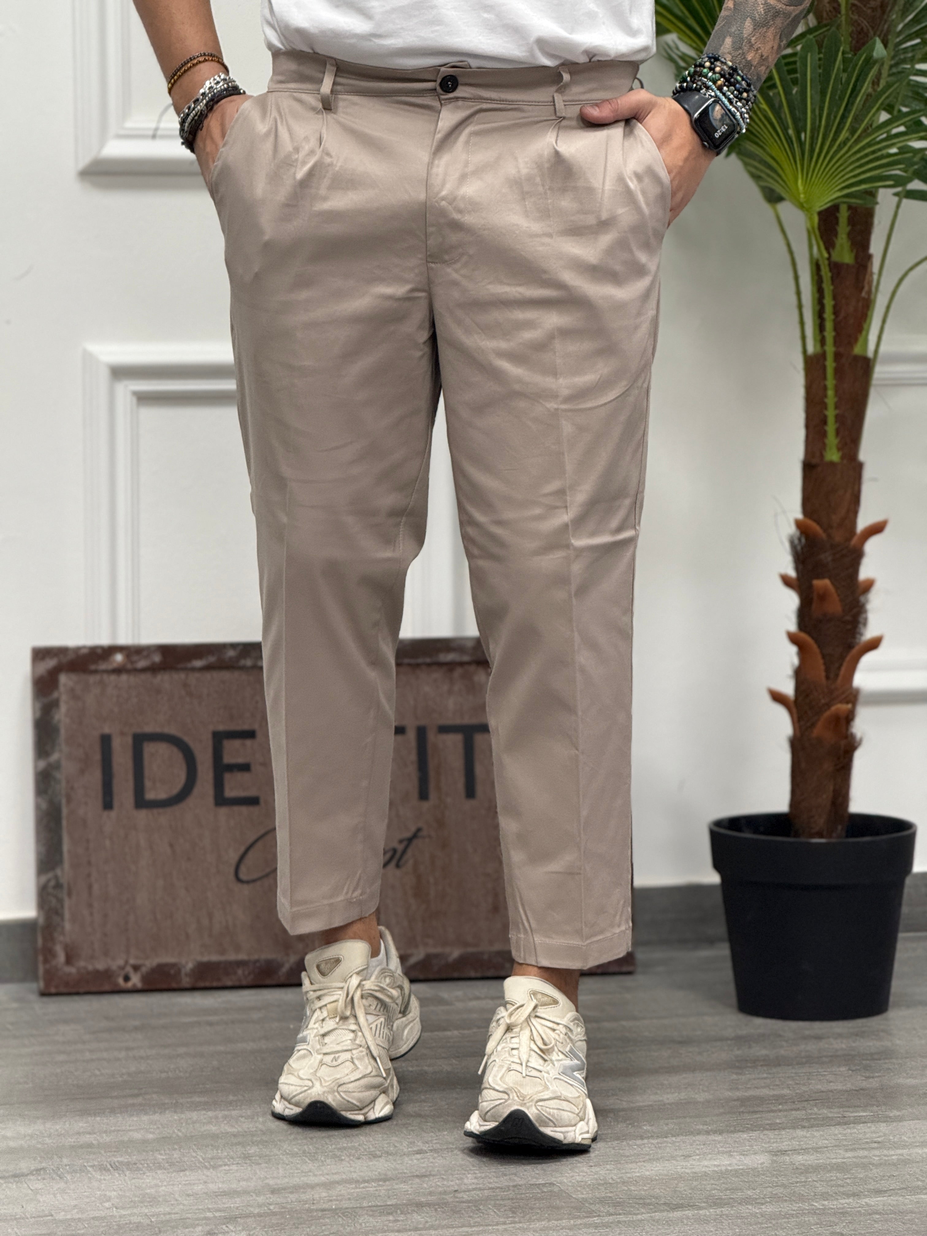 PANTALONE PIGA BEIGE GABARDINA NEW JOB BRAND