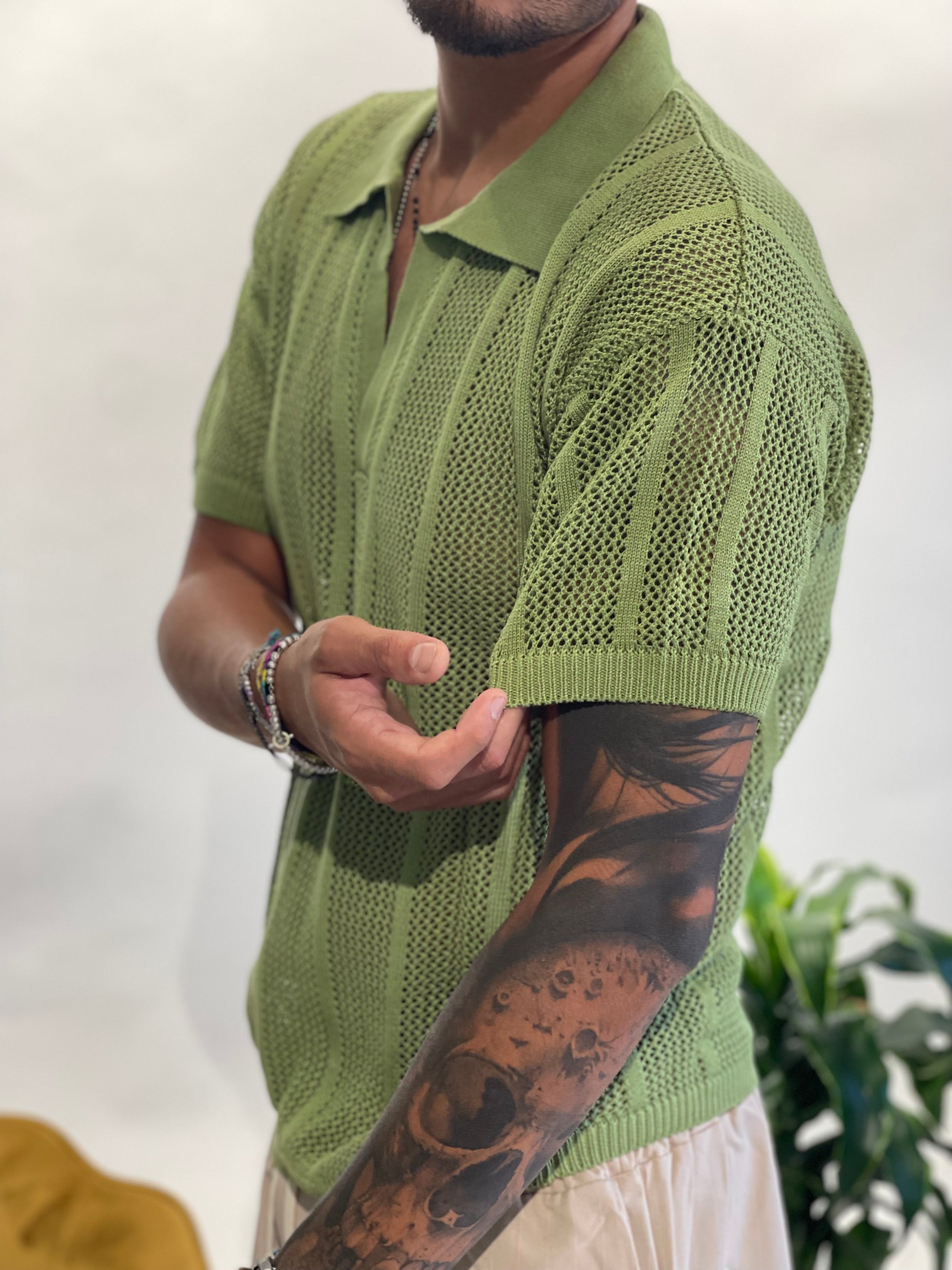 POLO FORATA VERDE LIME