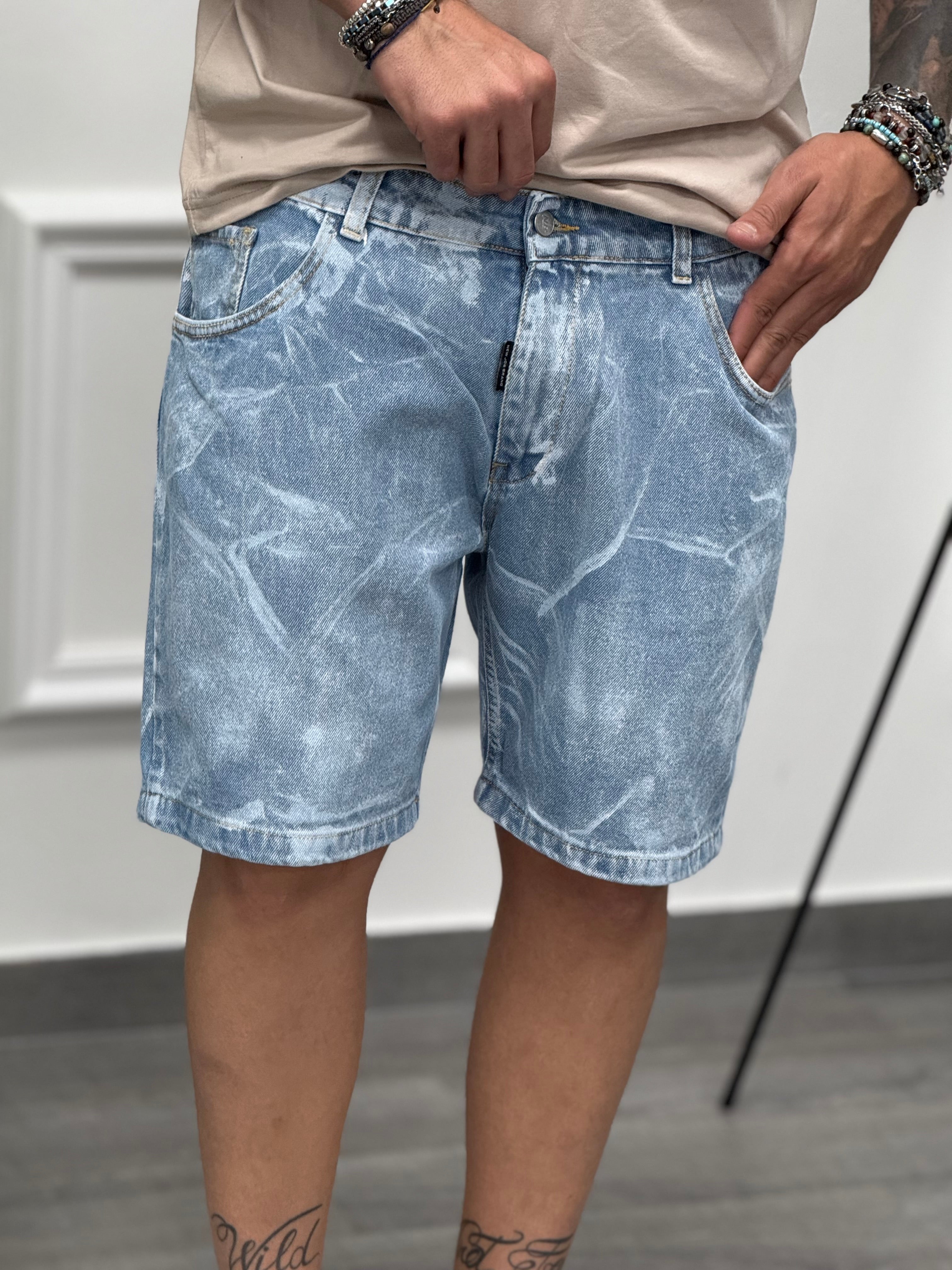 Bermuda jeans pennellato new job brand