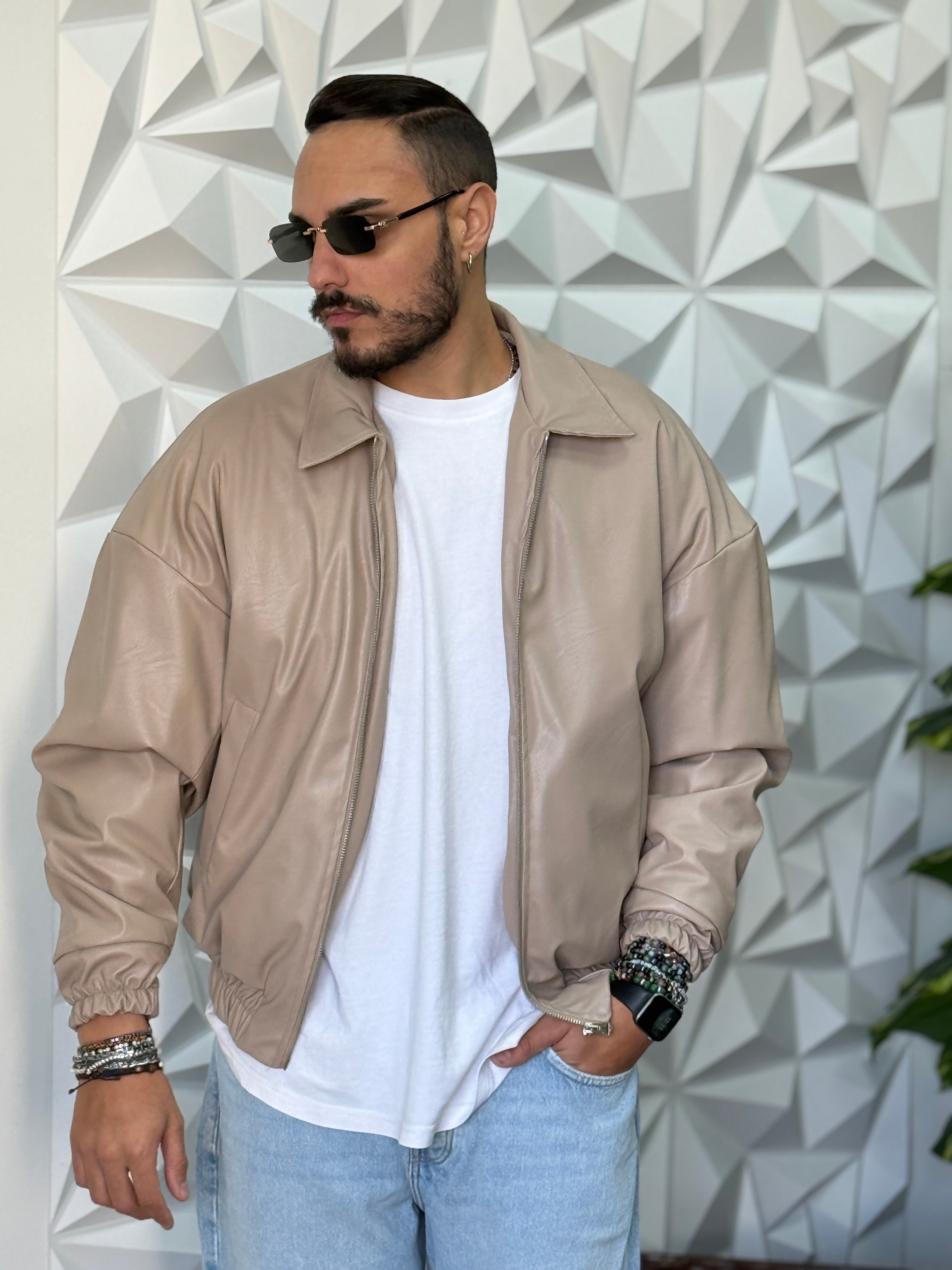 BOMBER BONSAI ECOPELLE BEIGE NEW JOB BRAND