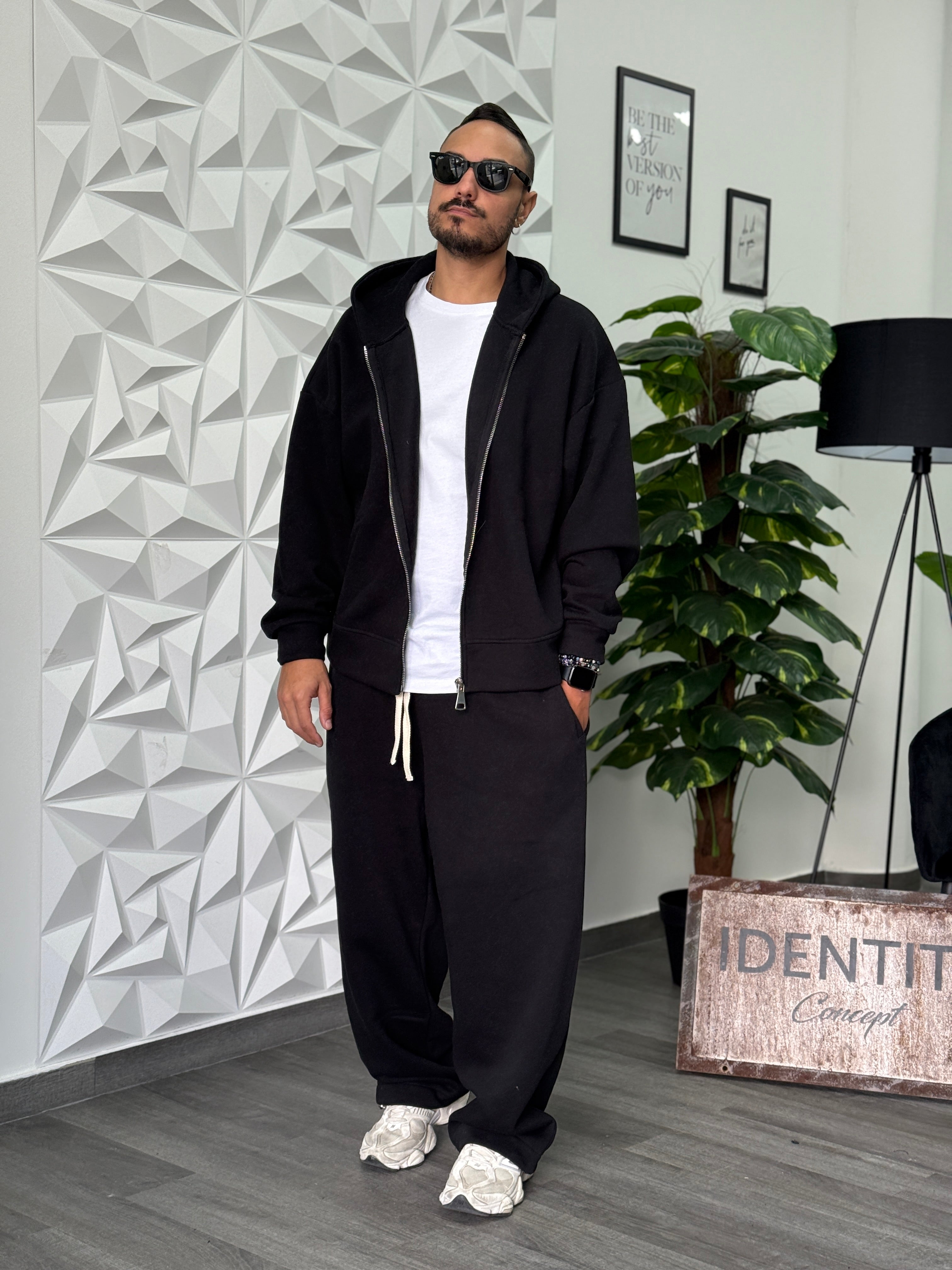 Coordinato tuta Baggy nero GB28 New Job Brand