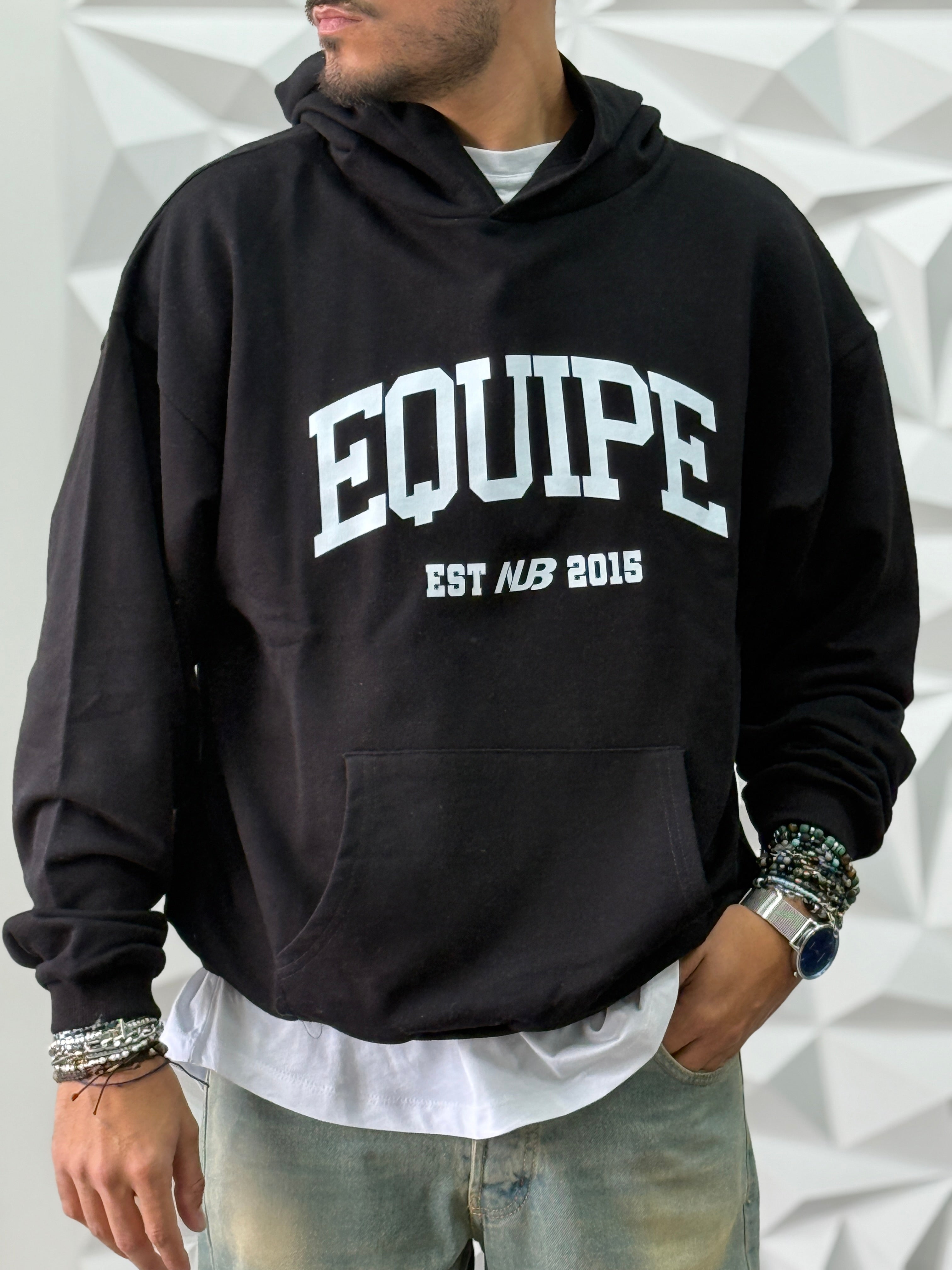 Felpa equipe over nera new job brand