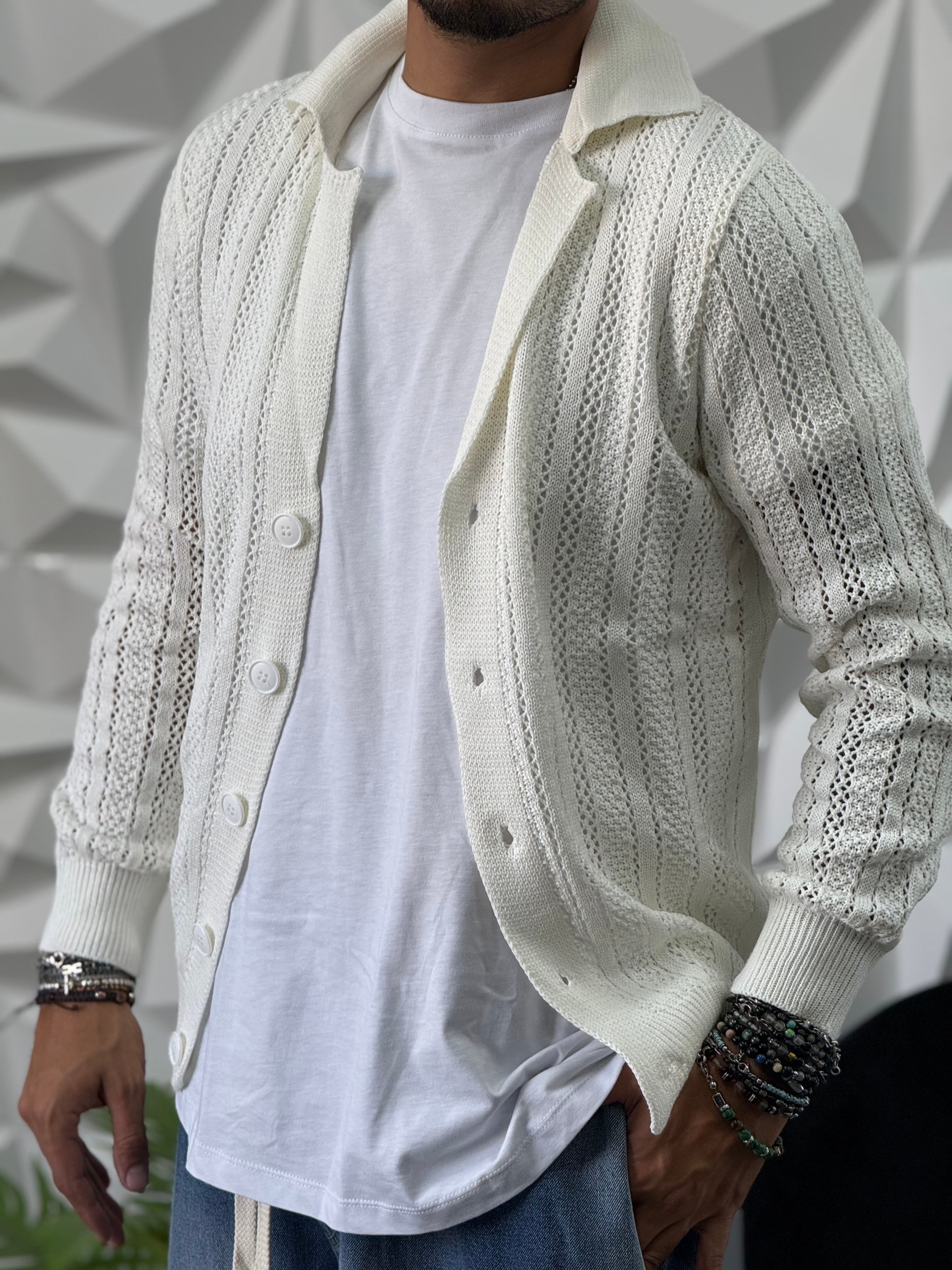 Cardigan bianco forato New Job Brand