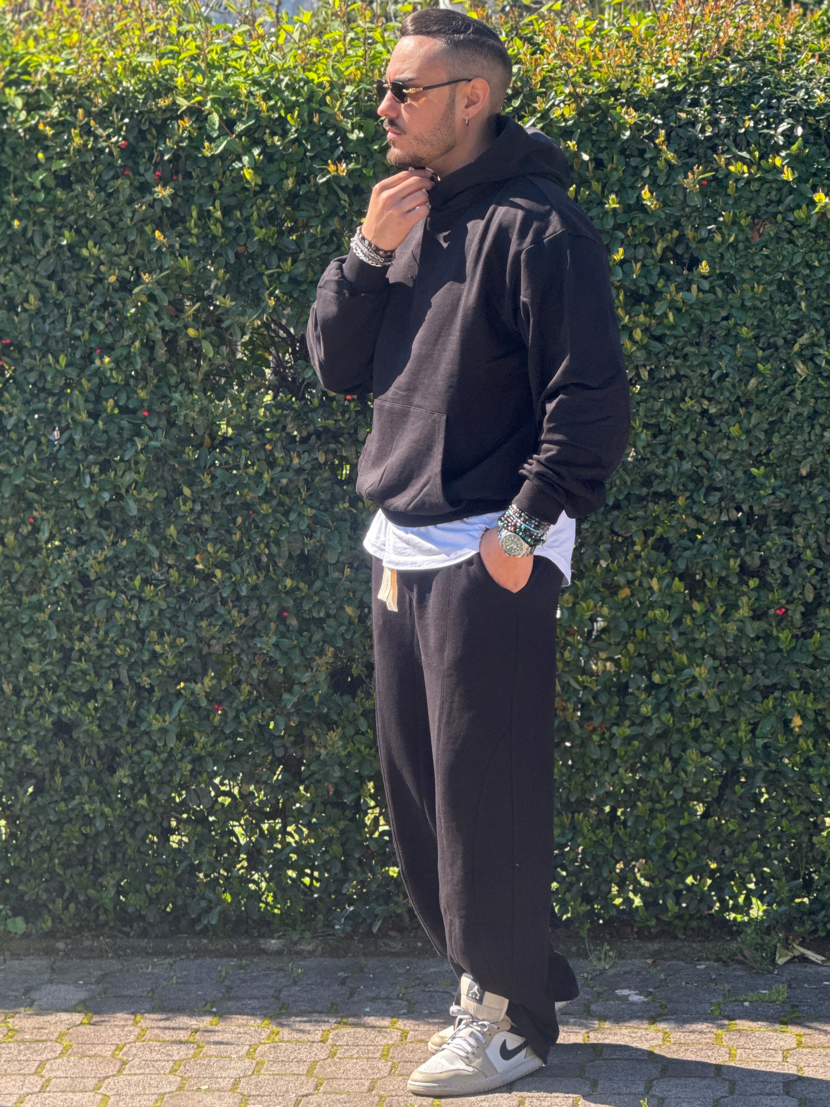 Coordinato tuta Baggy Shark nero New Job Brand