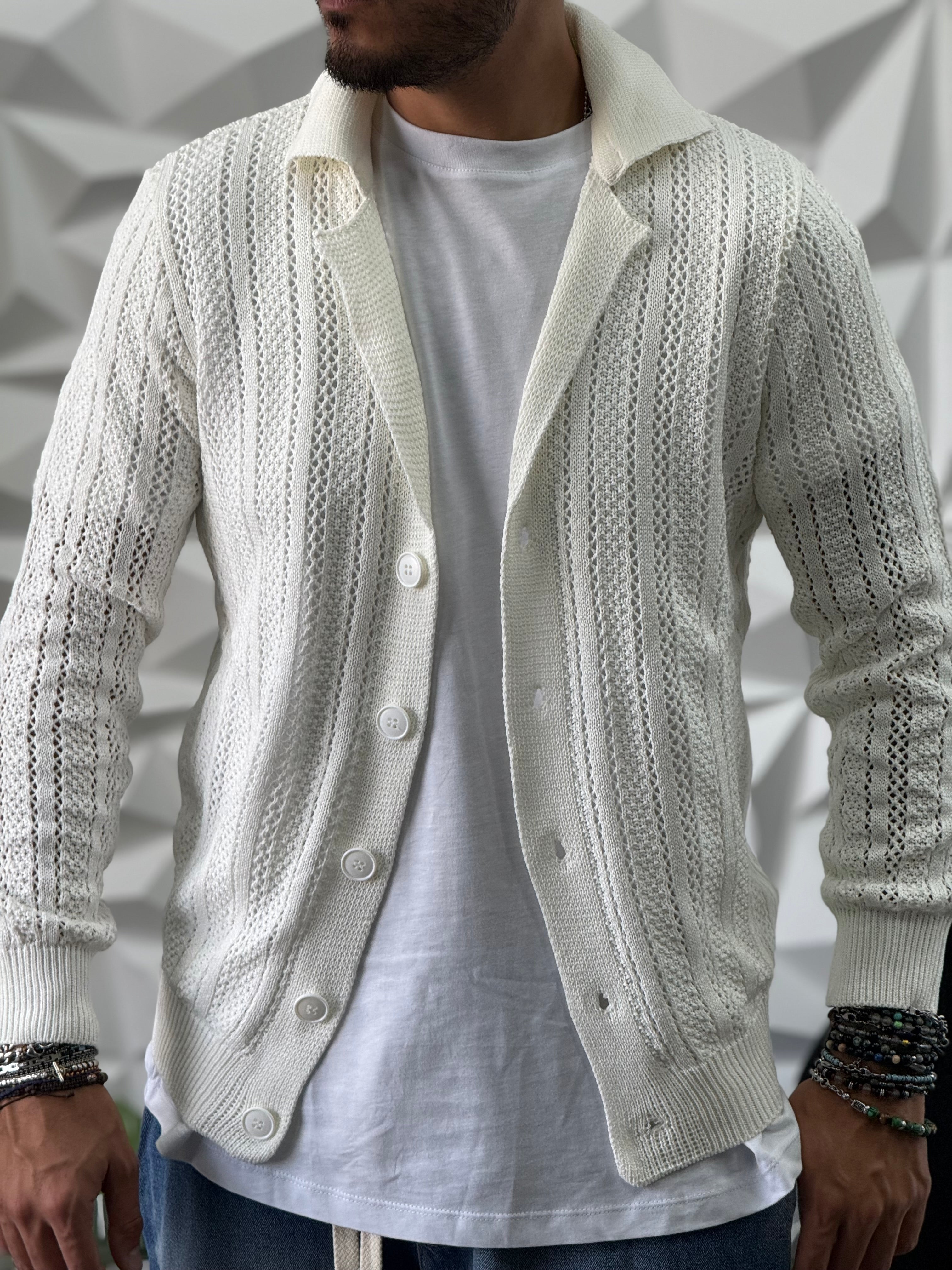 Cardigan bianco forato New Job Brand