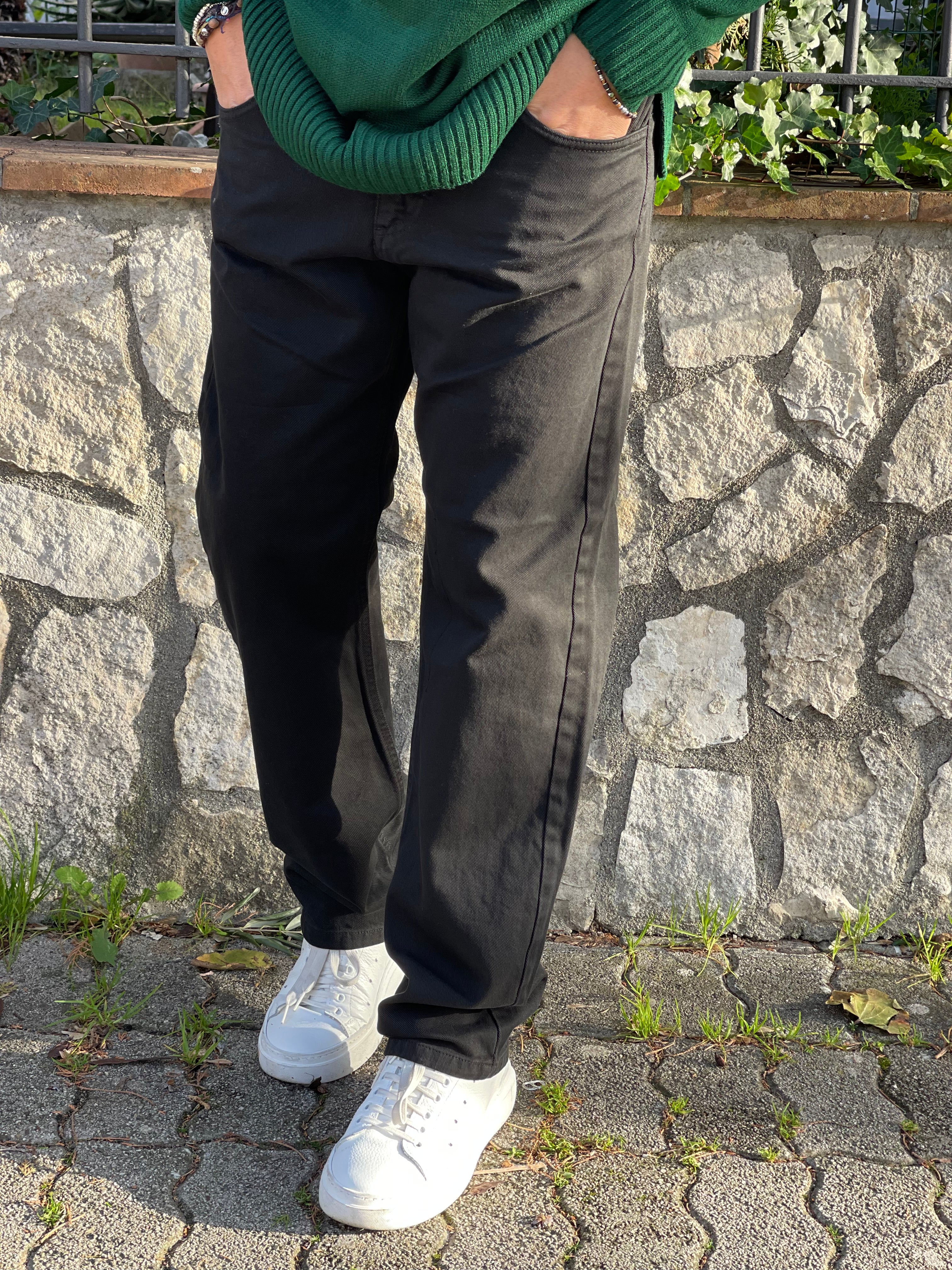 JEANS NERO FONDO AMPIO NEW JOB BRAND