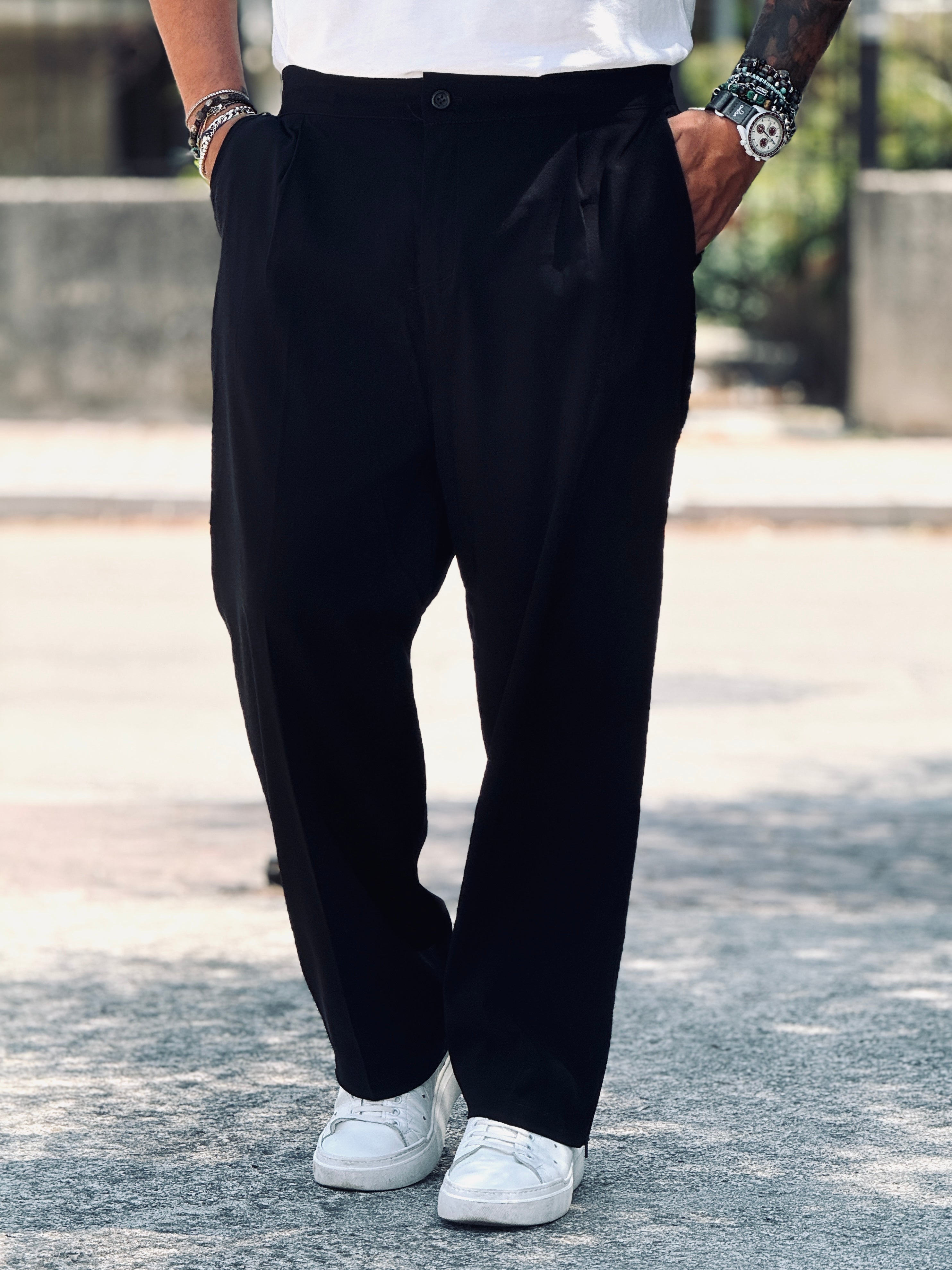 PANTALACCIO FOLD ZIP NERO NEW JOB BRAND