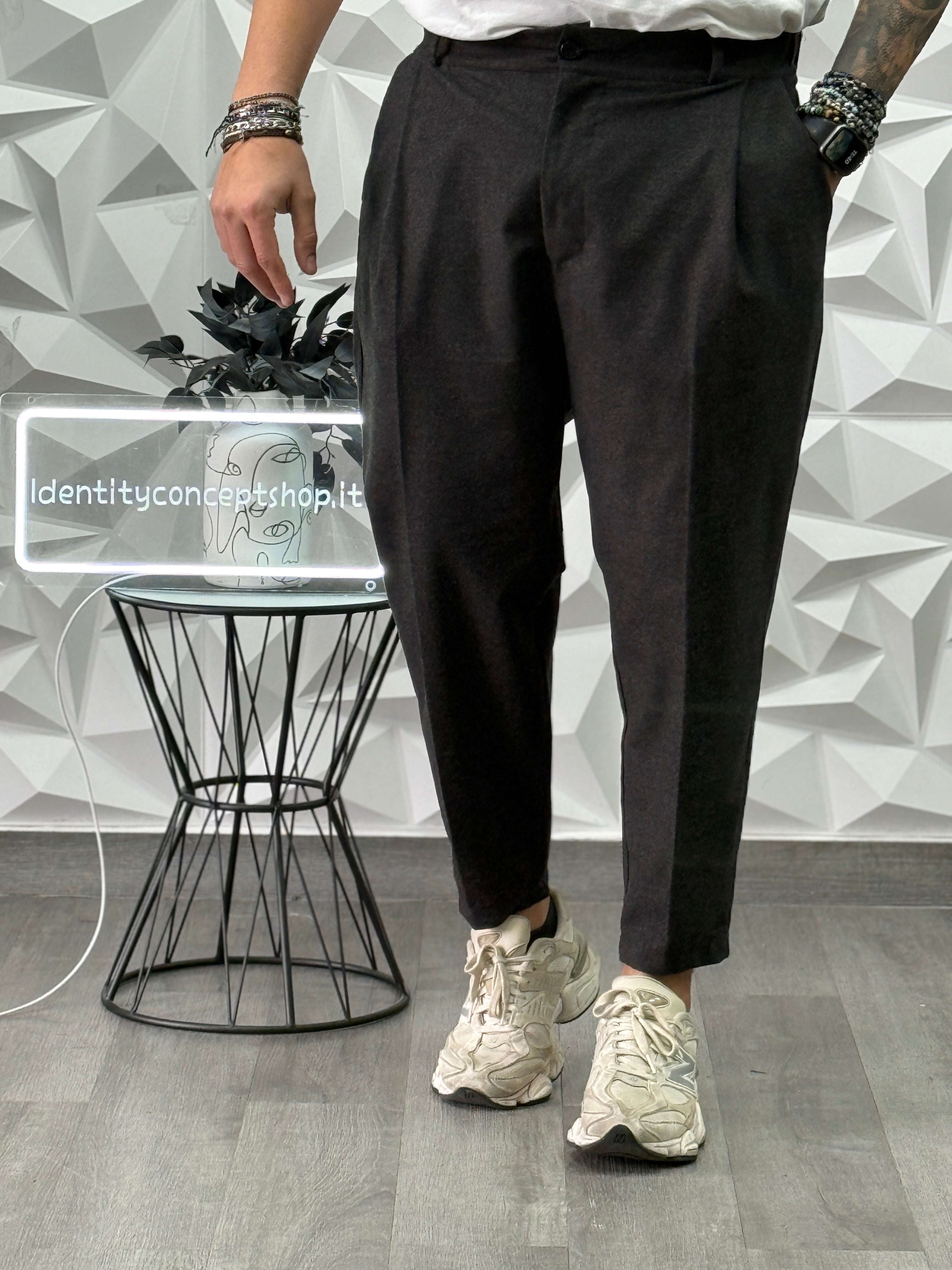 PANTALONE MONTECARLO FW26 GRIGIO SCURO NEW JOB BRAND