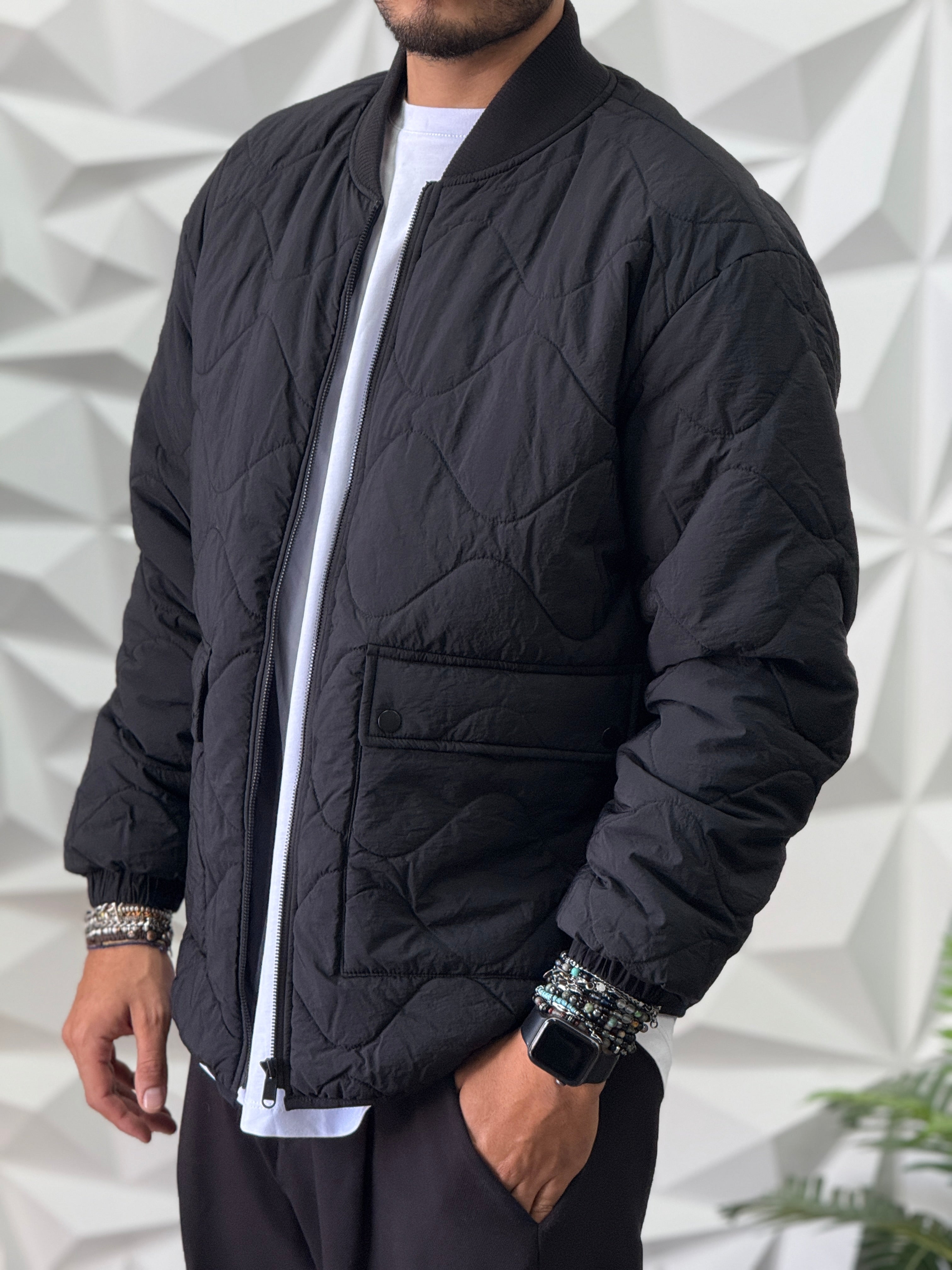 Jacket stondato nero