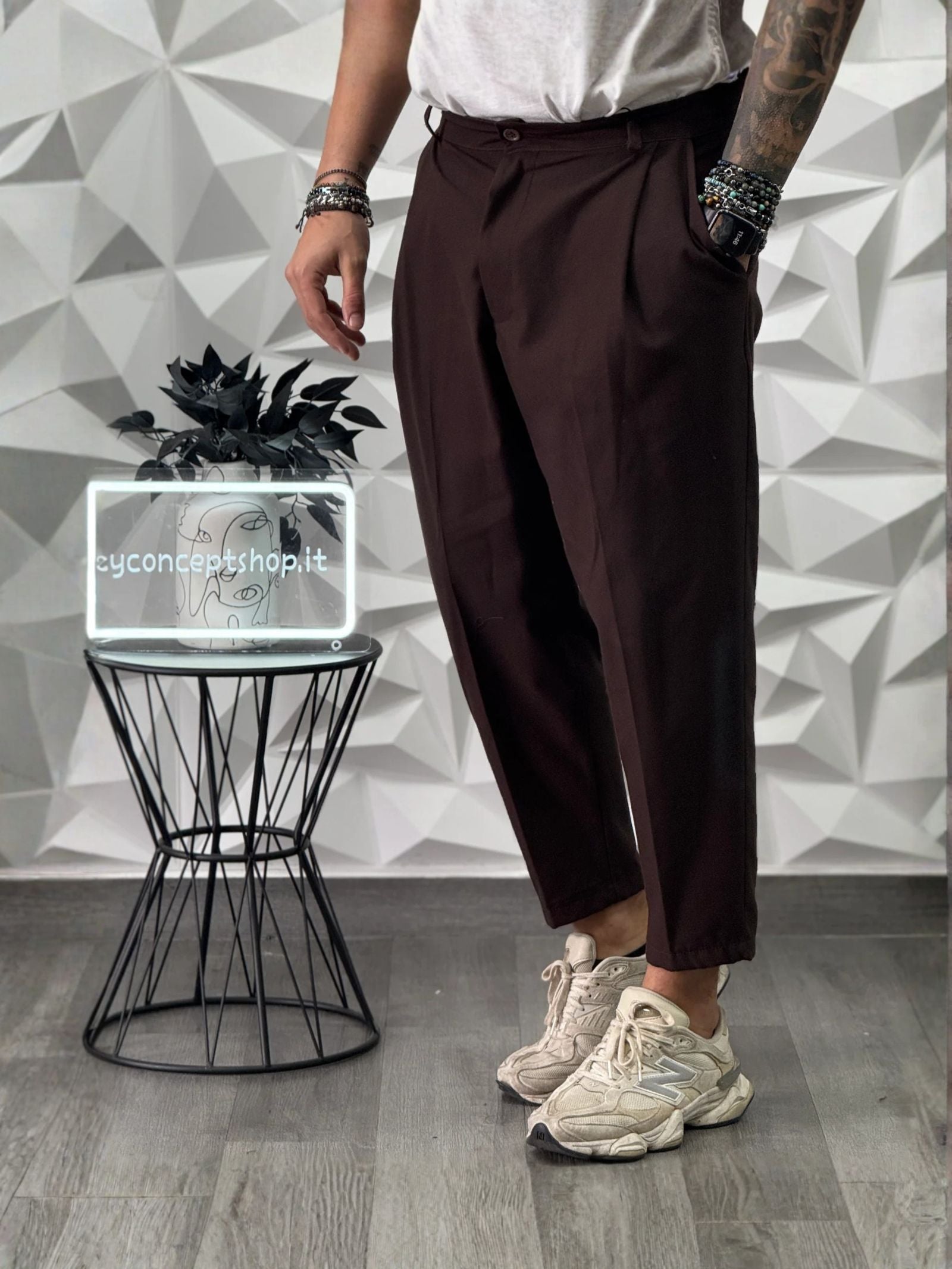 PANTALONE MONTECARLO FW26 MARRONE SCURO NEW JOB BRAND