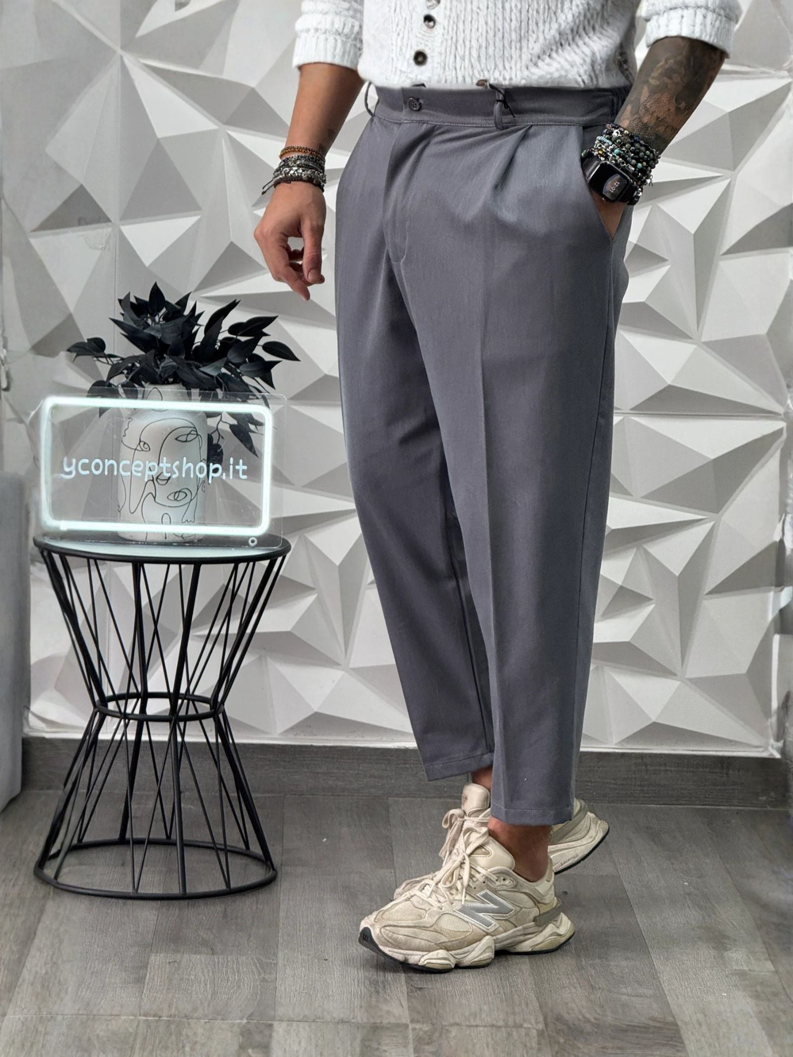 PANTALONE MONTECARLO FW26 PIOMBO NEW JOB BRAND