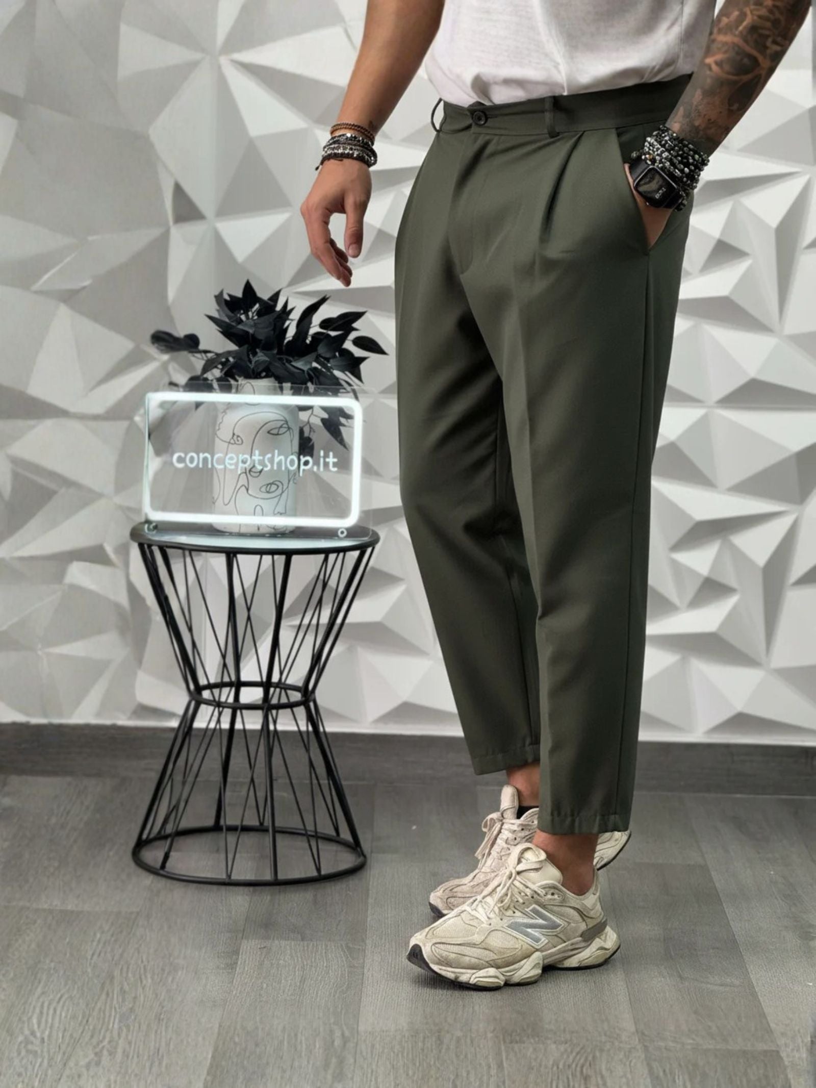 PANTALONE MONTECARLO FW26 VERDE NEW JOB BRAND