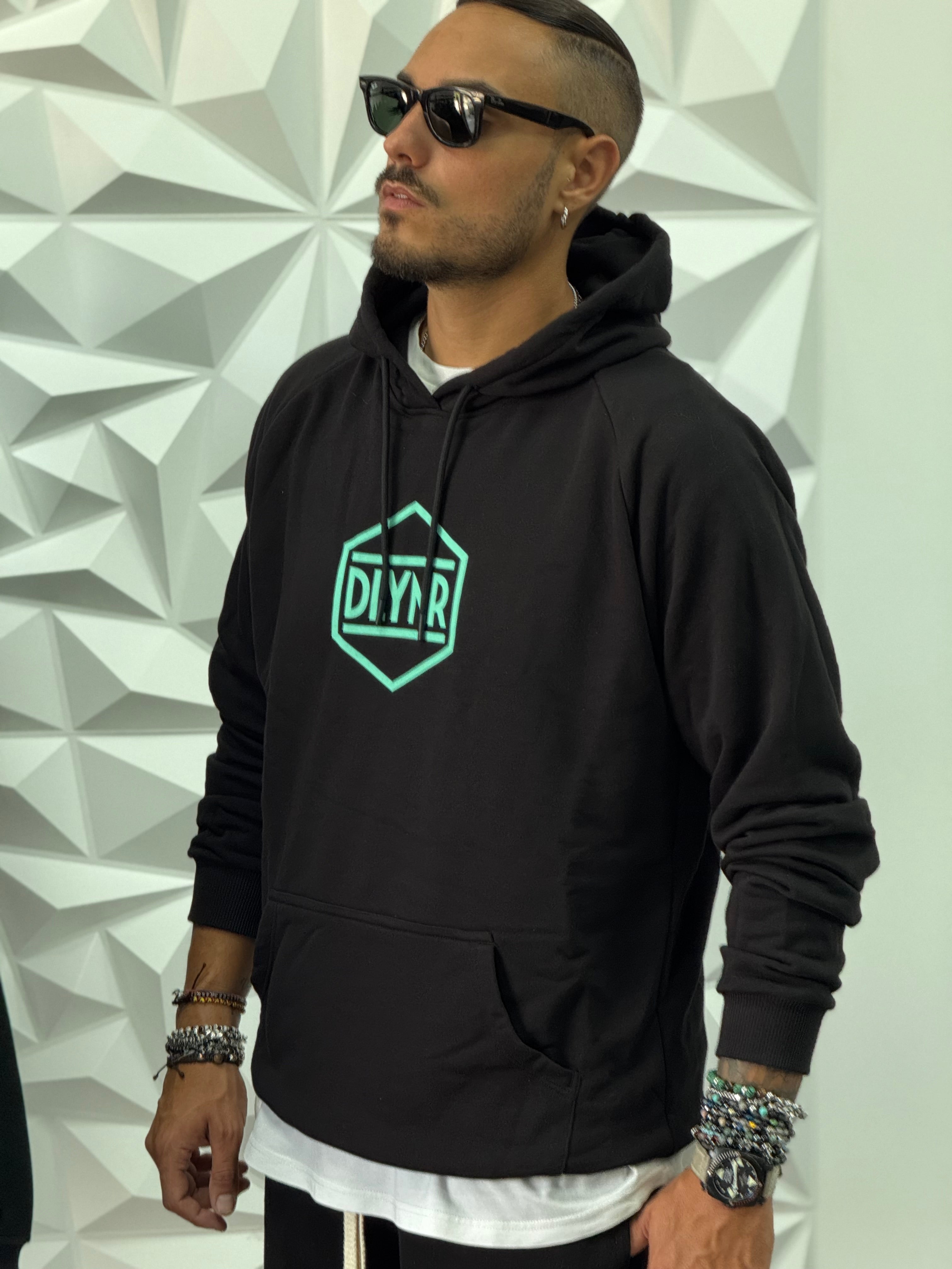Felpa Dolly Noire logo acquamarina