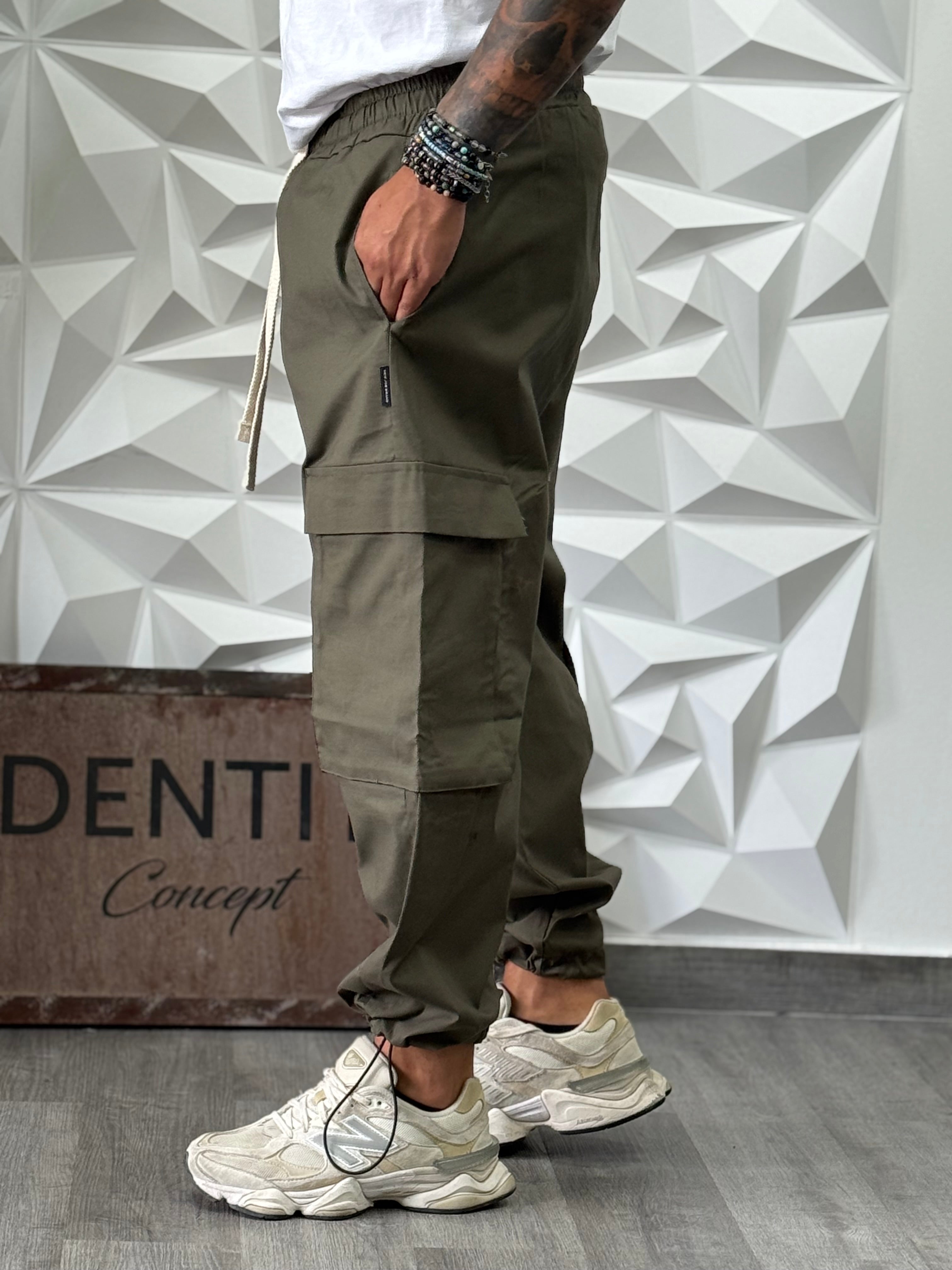 PANTALACCIO COPENAGHEN  FONDO REGOLABILE VERDE MILITARE NEW JOB BRAND