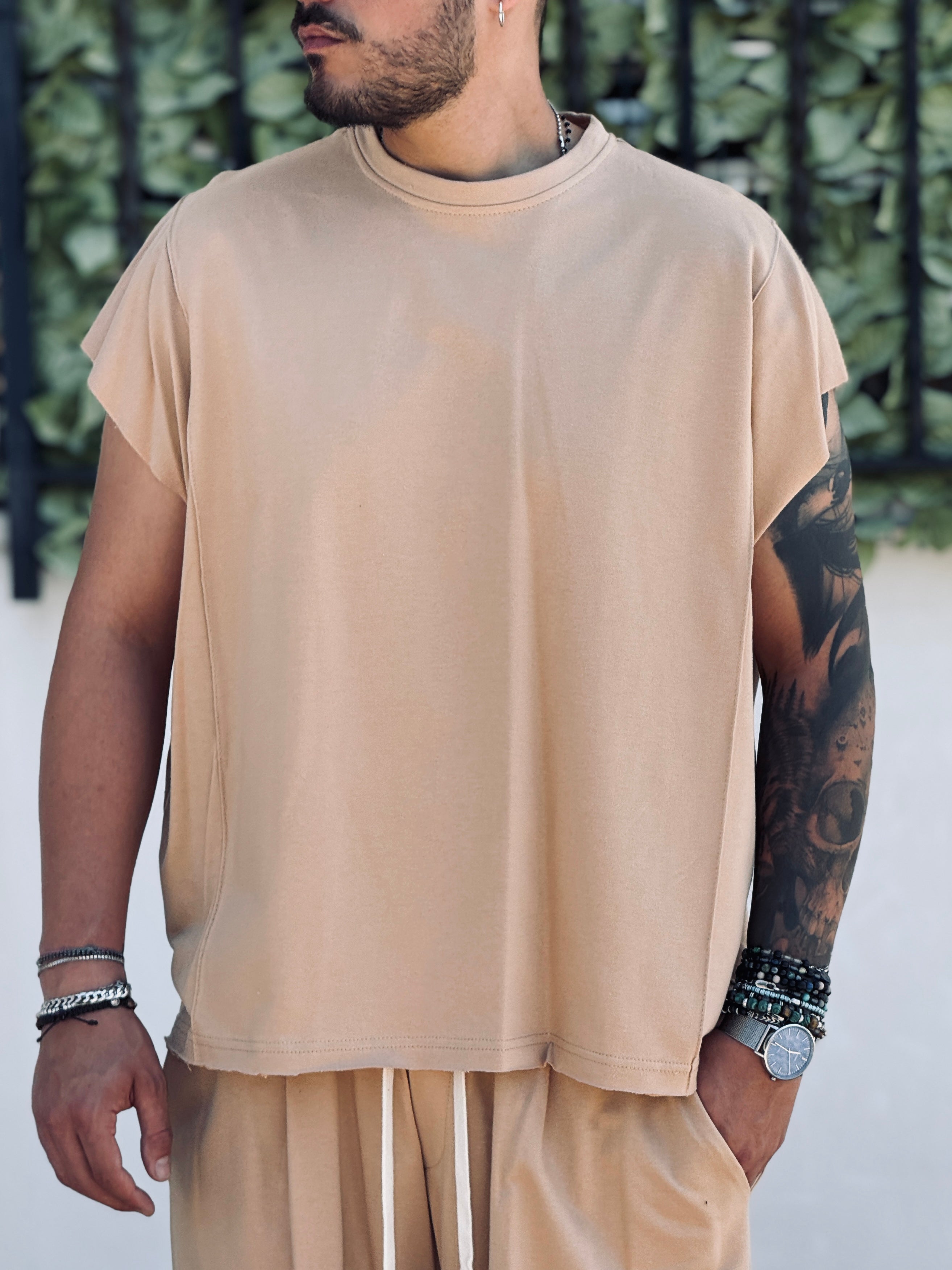 COORDINATO SMANICATO BEIGE NEW JOB BRAND