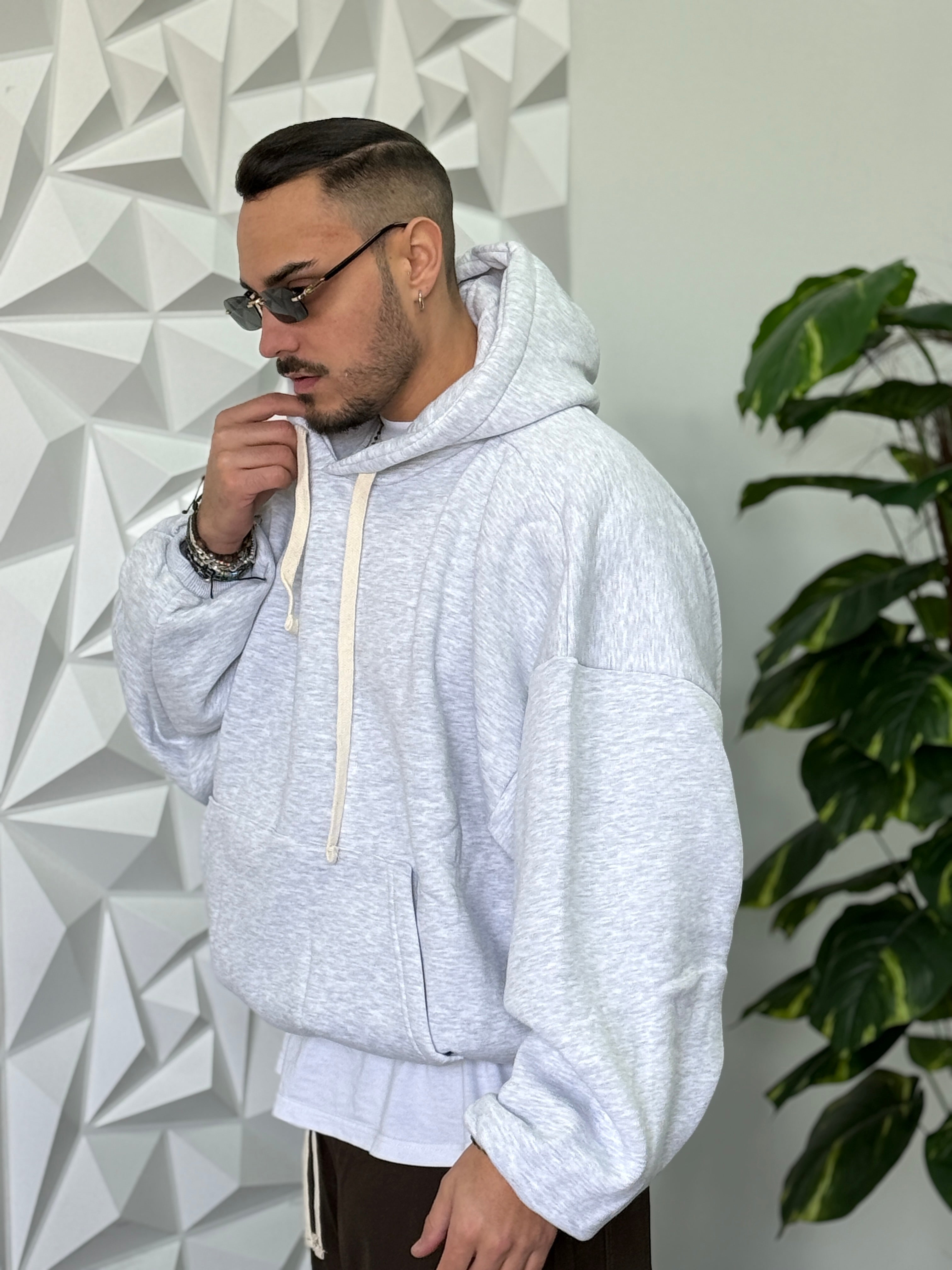 FELPA BOXY FIT PRESIDENT GRIGIA  NEW JOB BRAND