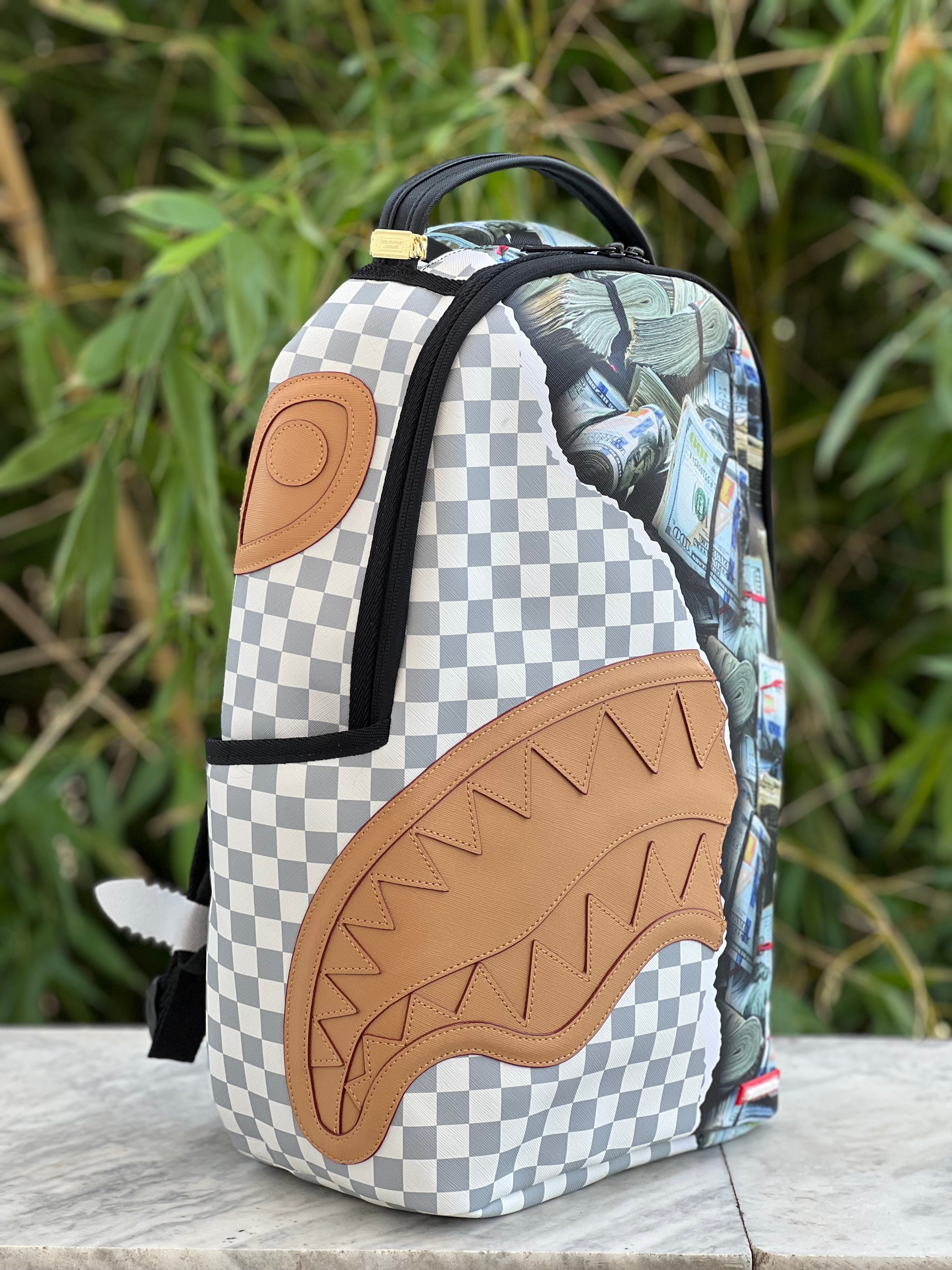 ZAINO SPRAYGROUND CREAM CHECK FULL OF CASH