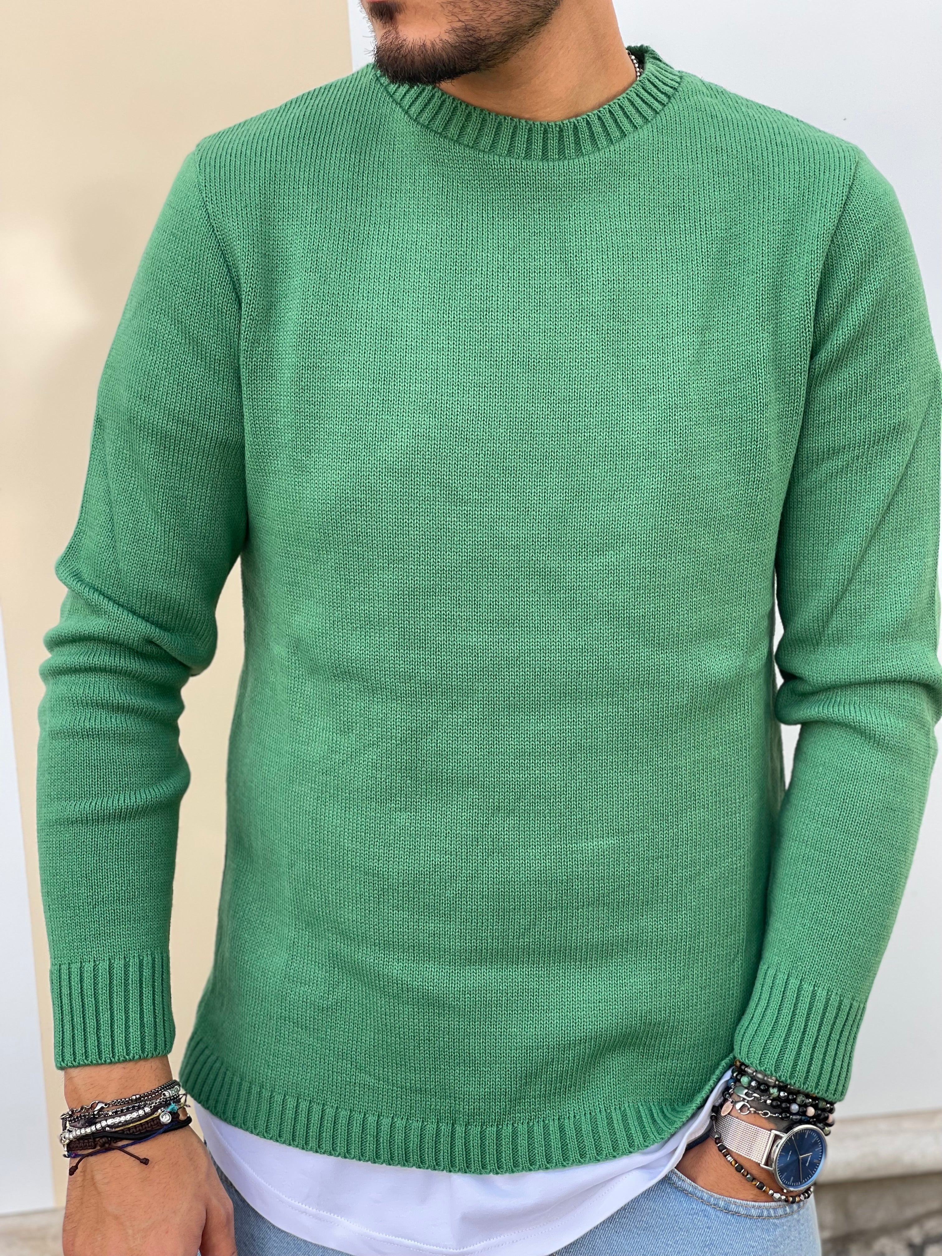 PULLOVER VERDE NEW JOB BRAND SPACCHETTO