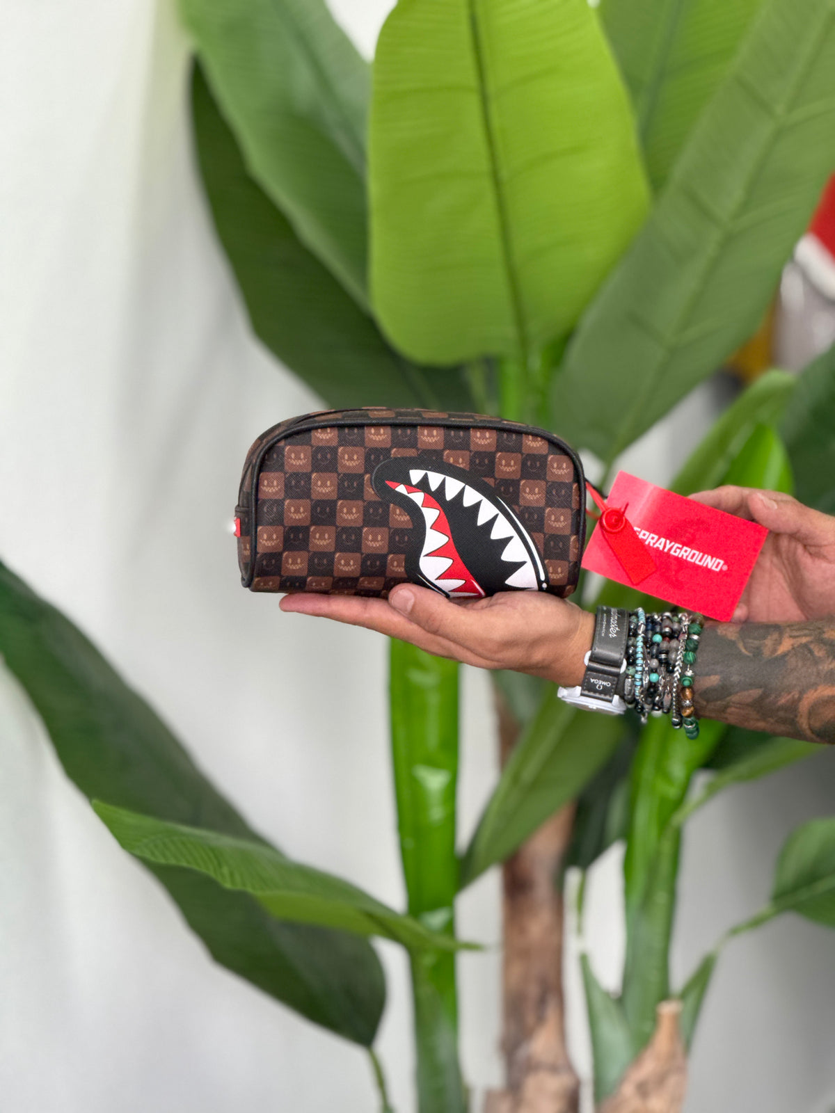 Astuccio sprayground SPRAYGROUND Pochette sharks in paris wtf bubble brown