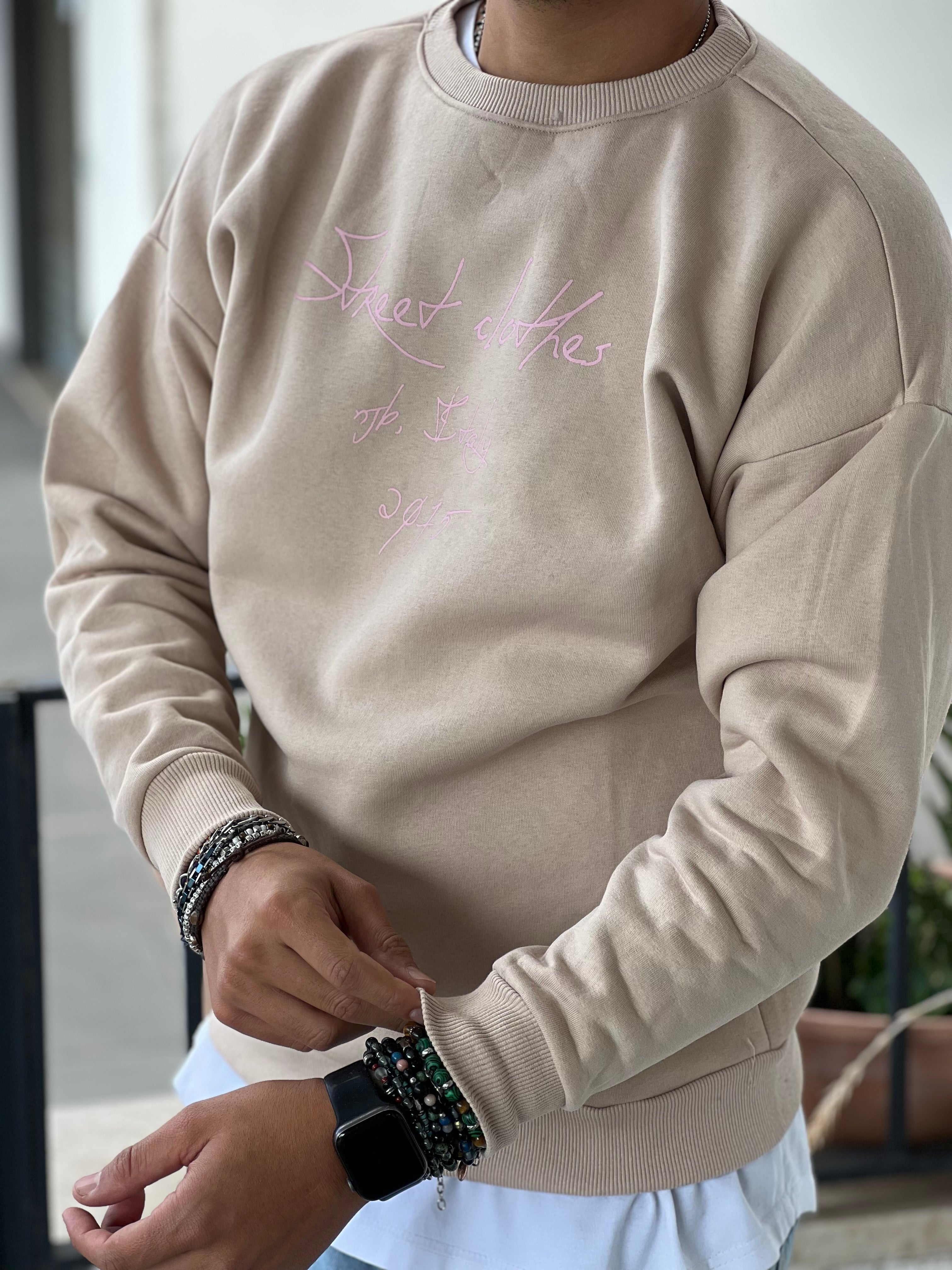 FELPA GIROCOLLO BEIGE  NEW JOB BRAND