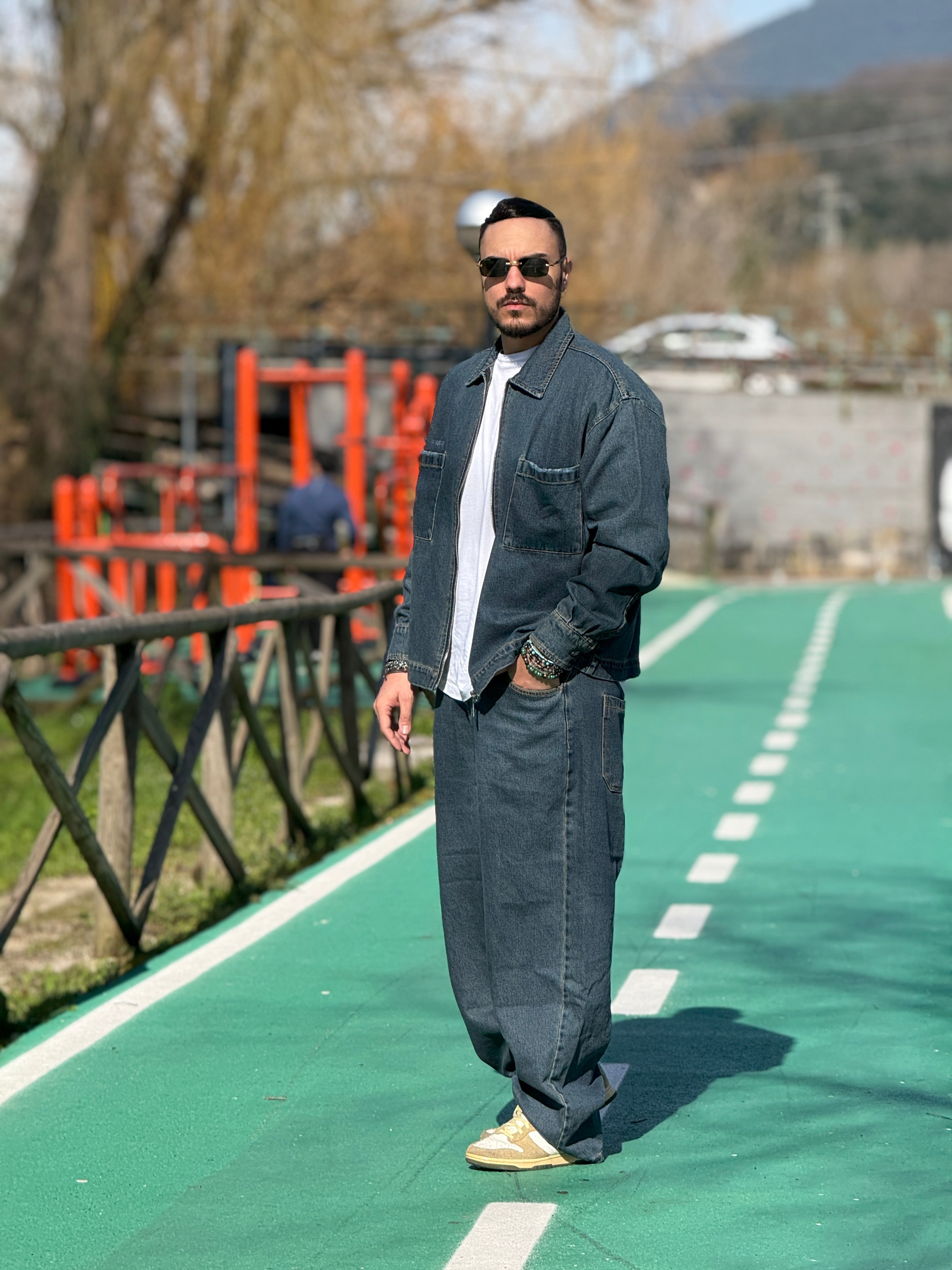 Coordinato sabbiato in jeans   New Job Brand