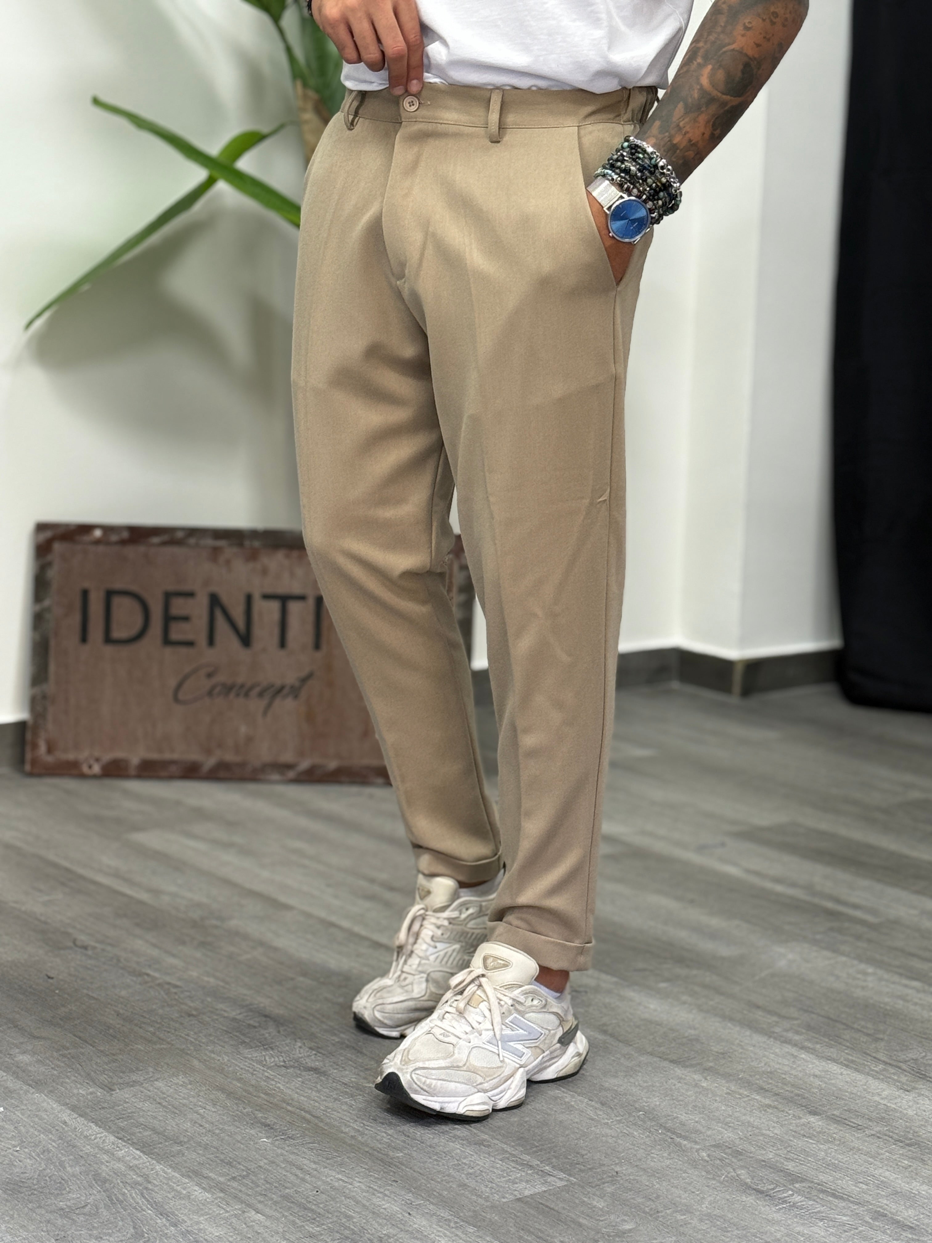 PANTALONE TRUES/BOTTONE BEIGE  NEW JOB BRAND