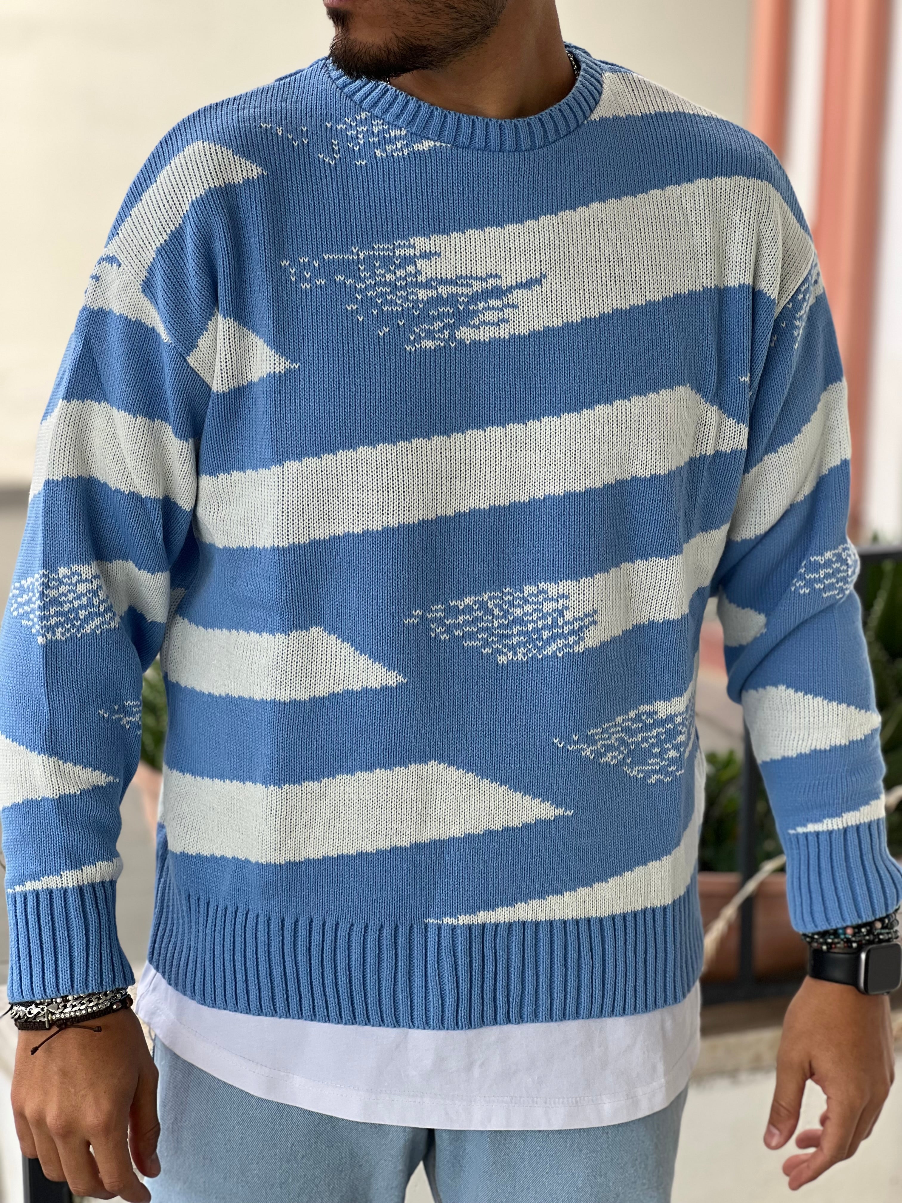 PULLOVER FASCIA CELESTE