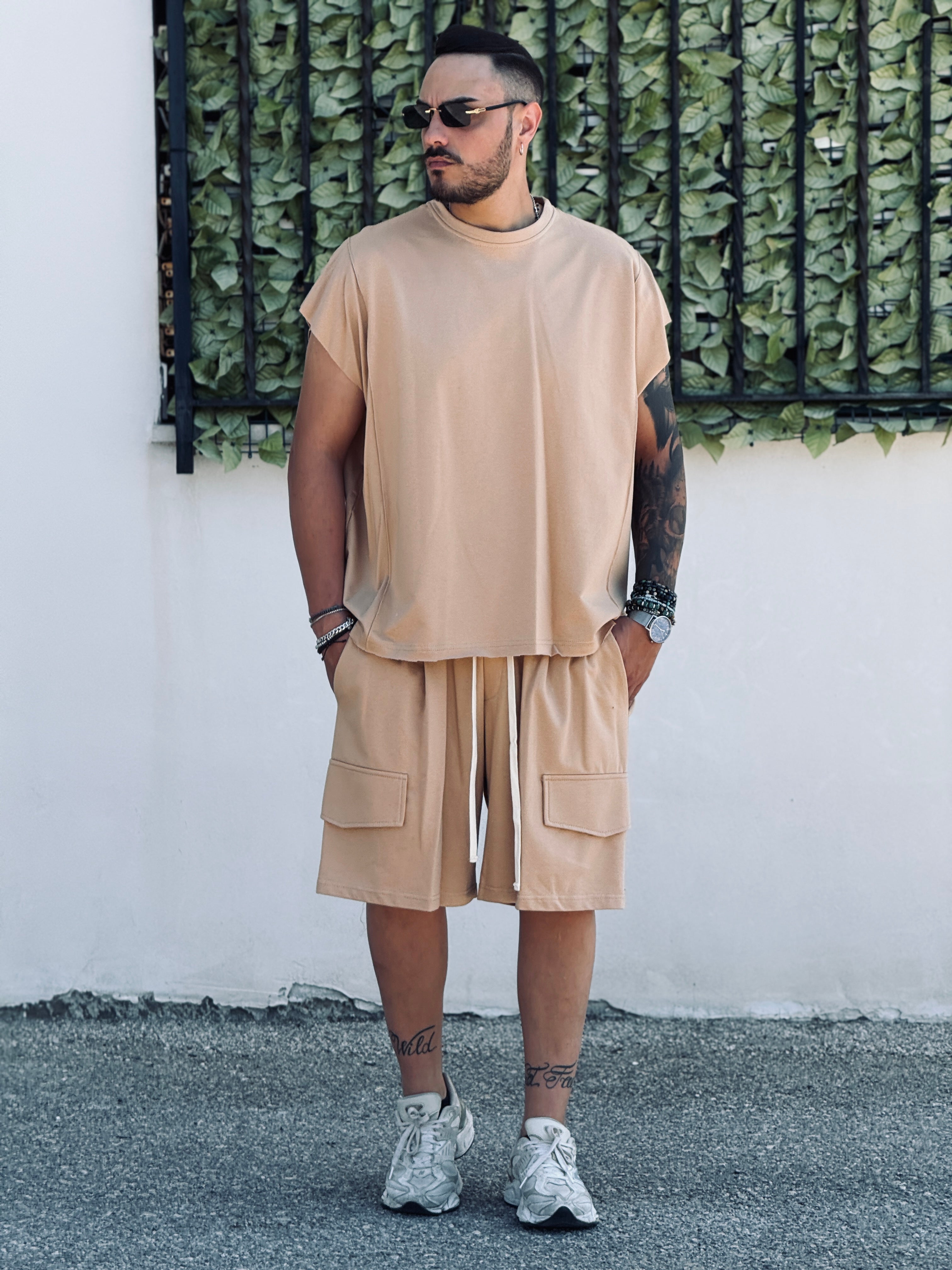 COORDINATO SMANICATO BEIGE NEW JOB BRAND