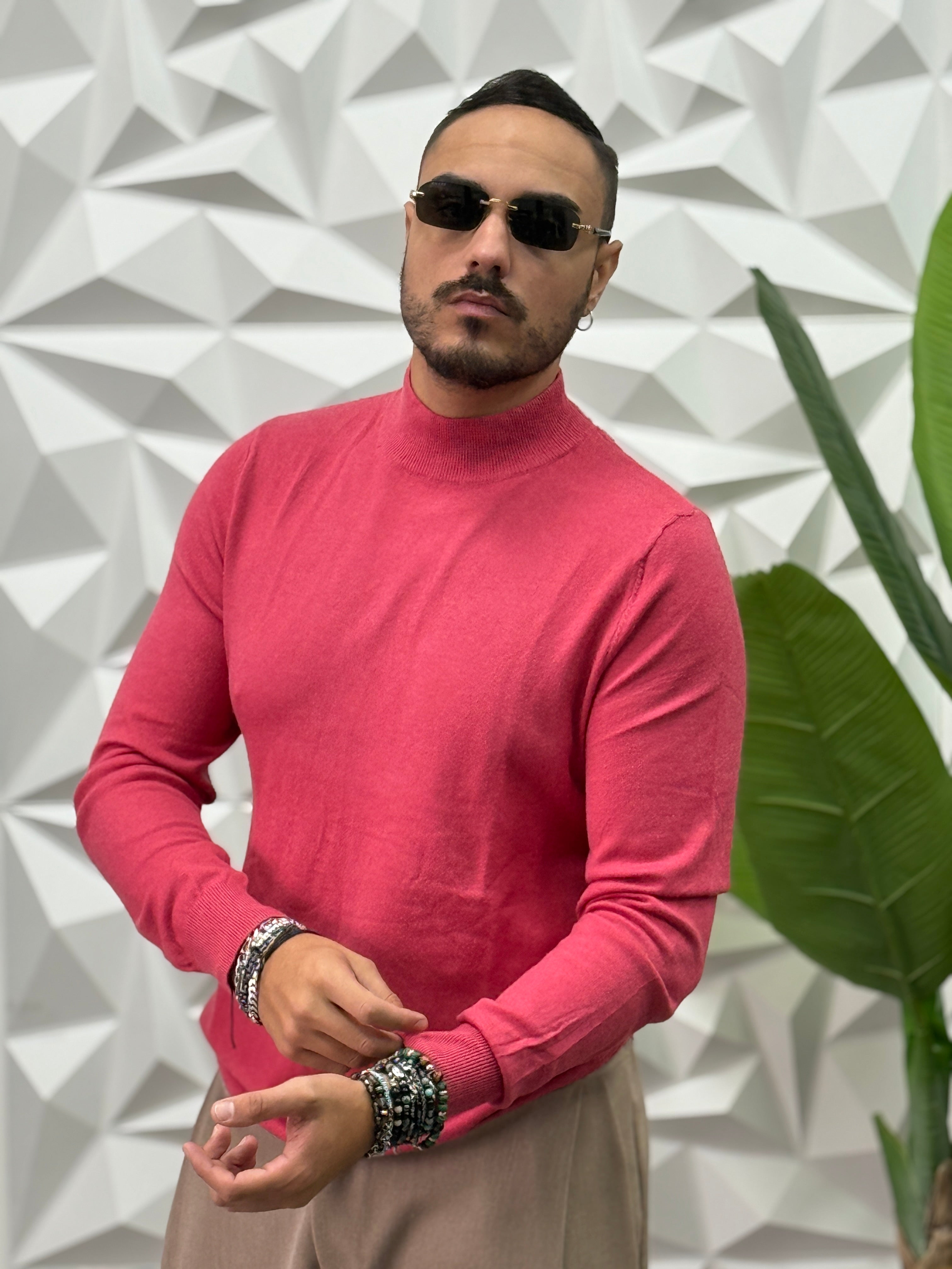 MAGLIONCINO MEZZOCOLLO ROSA