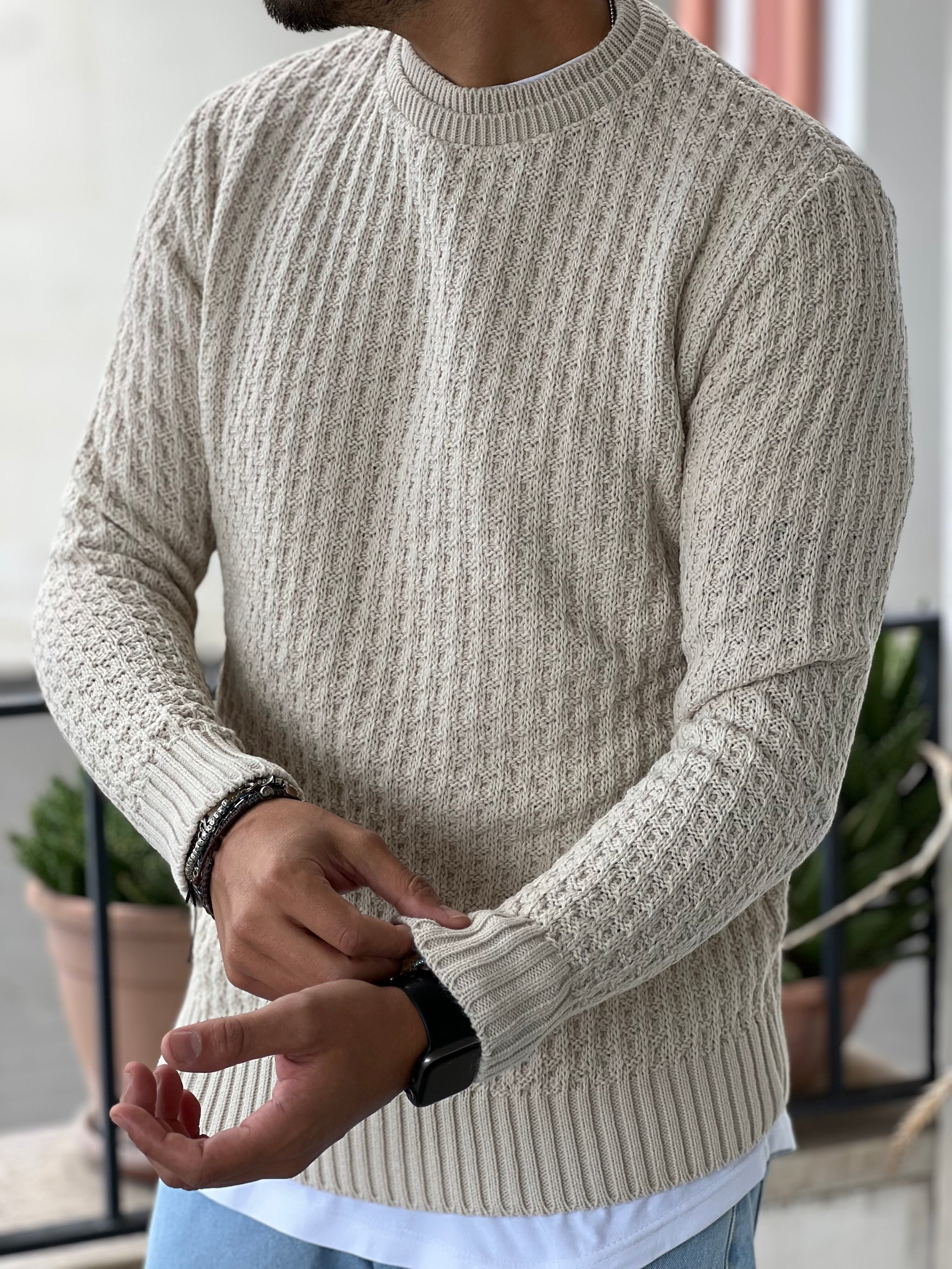 PULLOVER RICAMATO BEIGE  NEW JOB BRAND BRAND