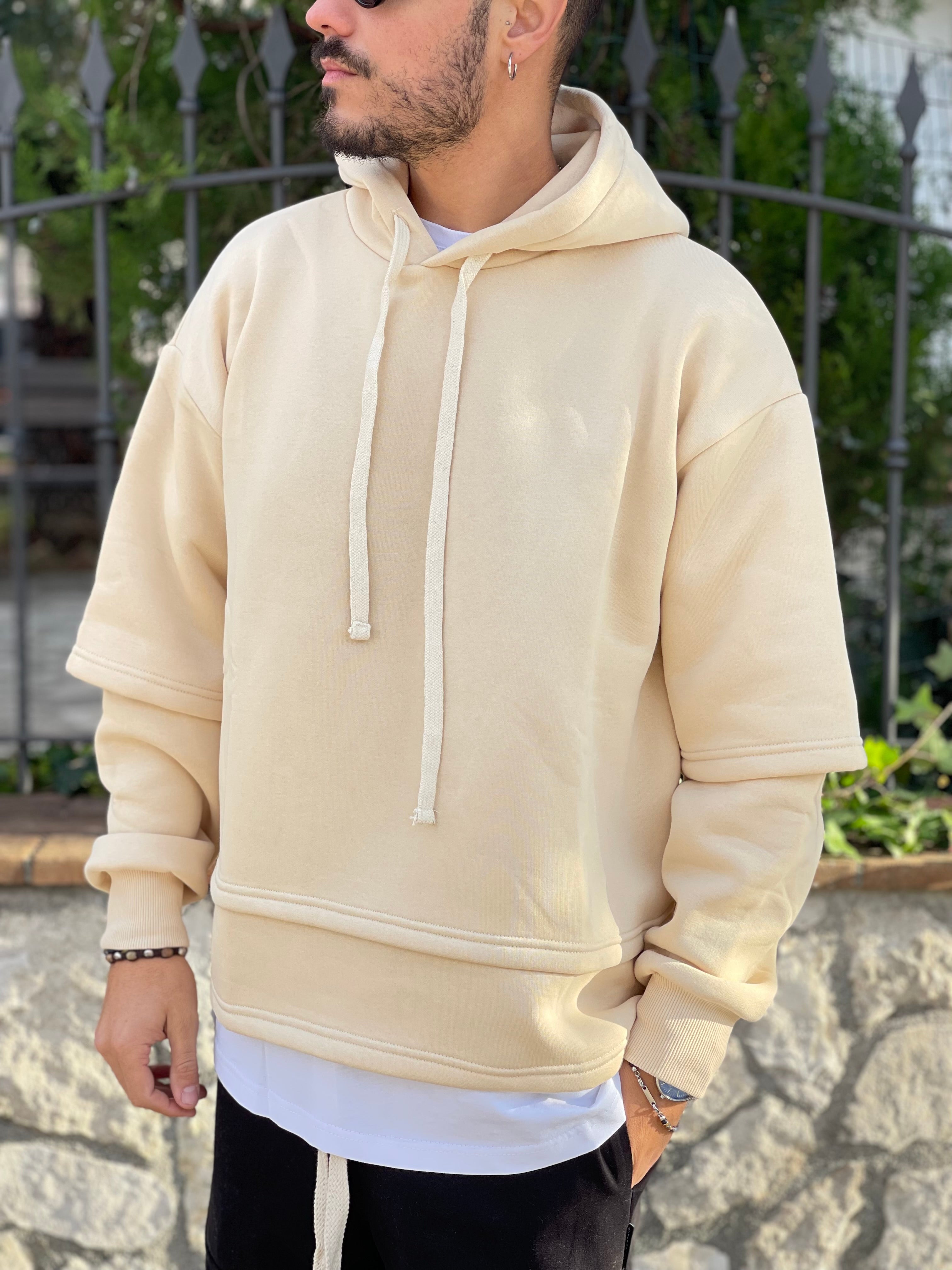 FELPA OVERSIZE BEIGE DOPOIAMANICA NEW JOB BRAND