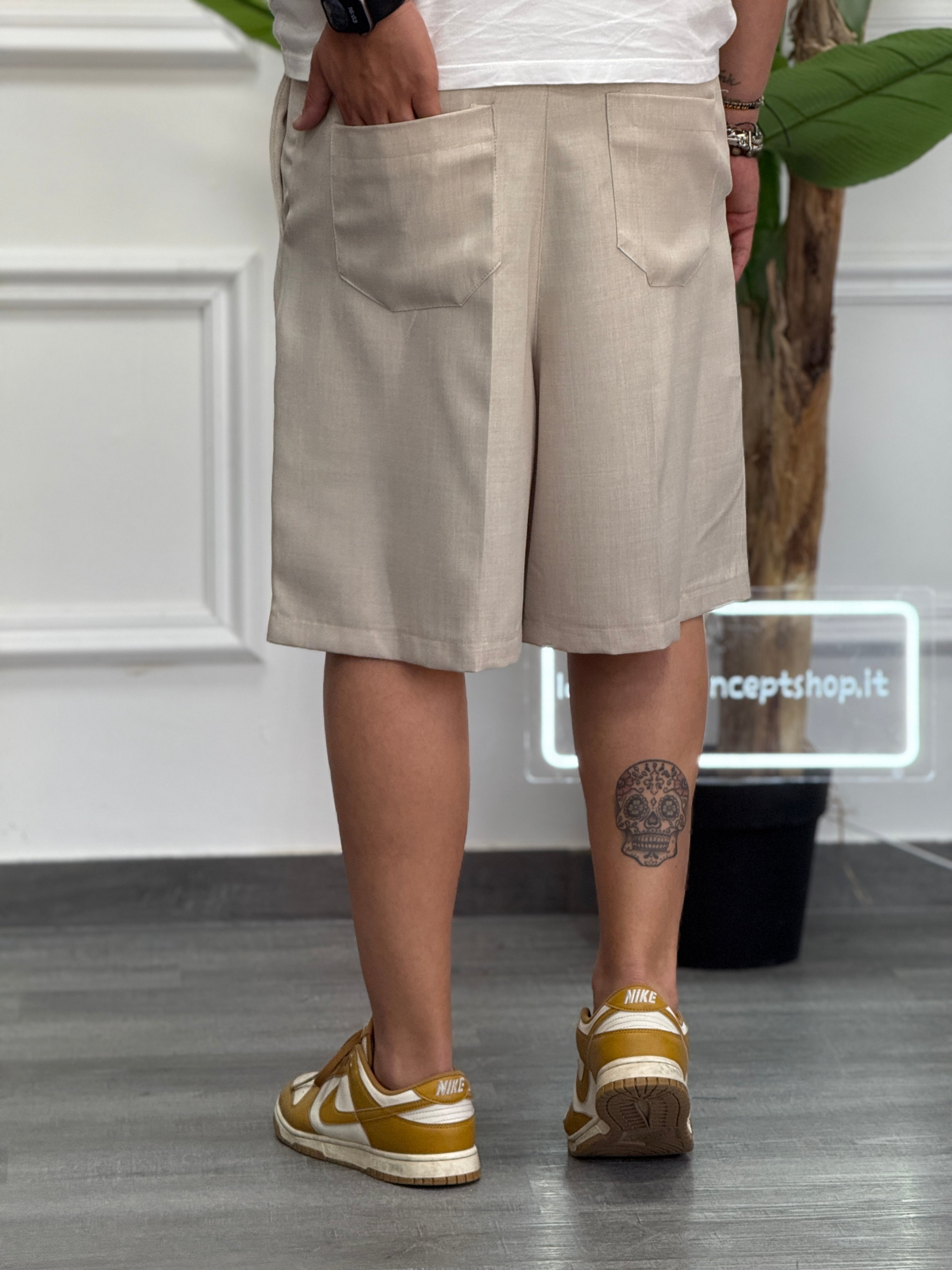 BERMUDA FAVELAS BEIGE FIAMMATO NEW JOB BRAND