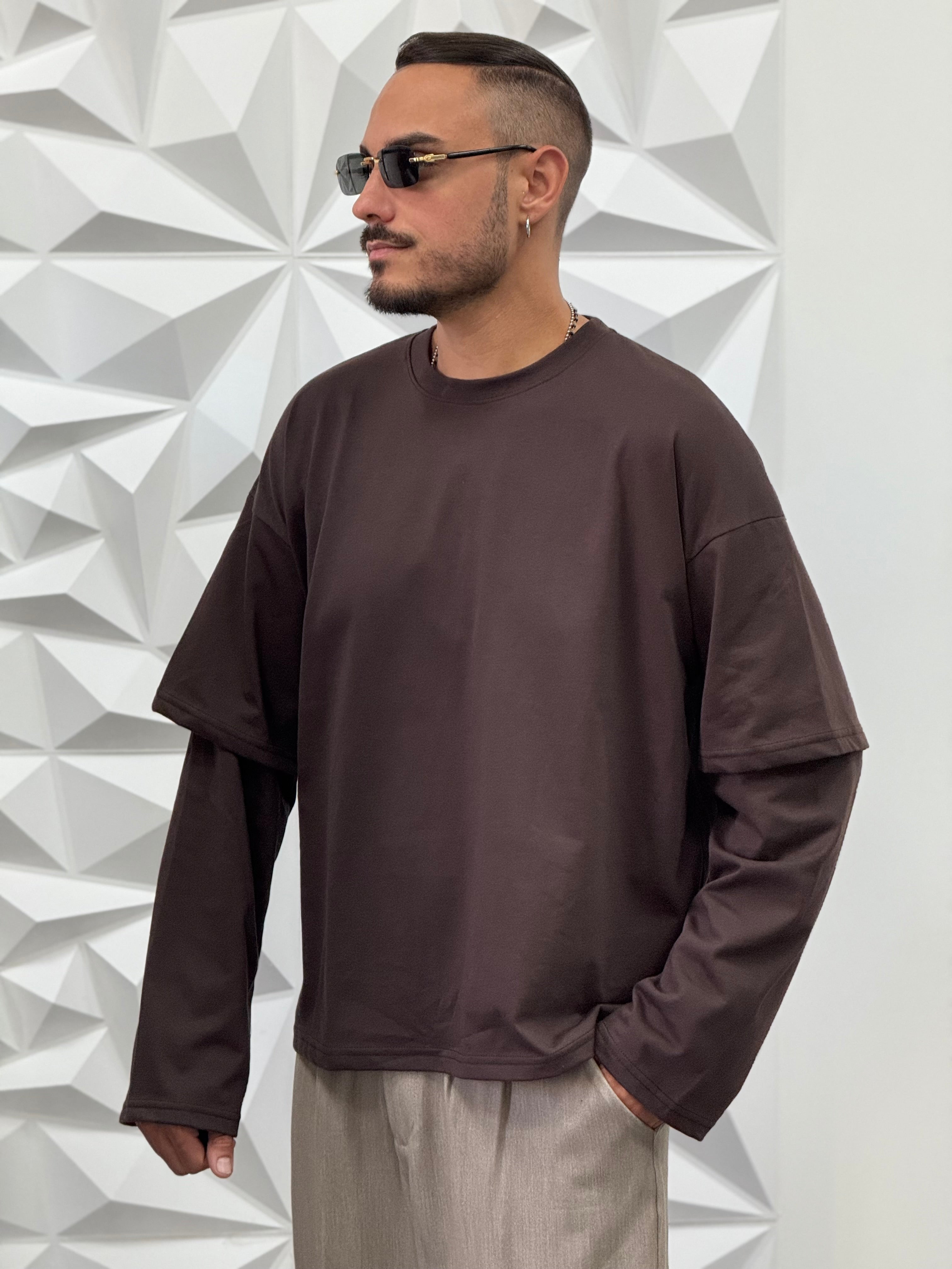 Shirt lu21 over marrone new job brand