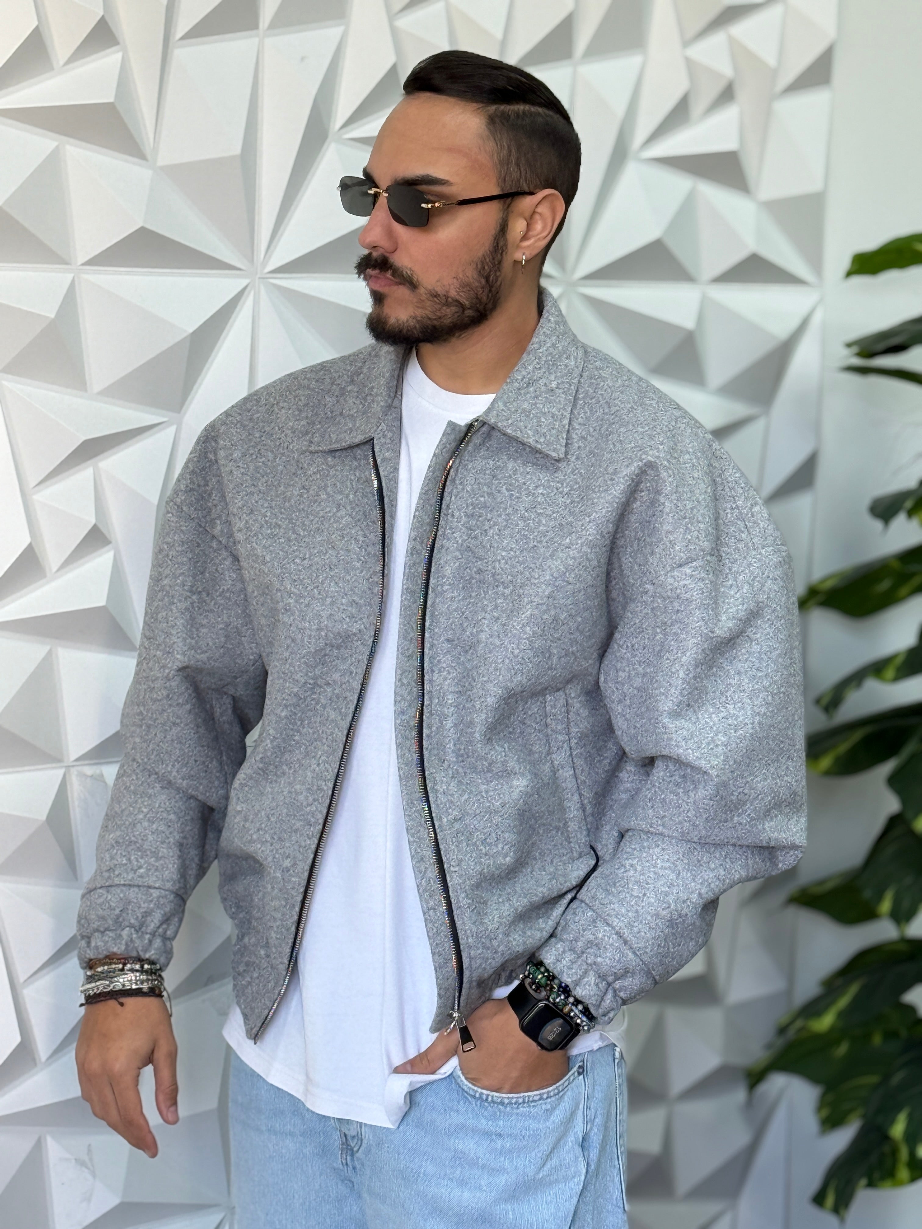 BOMBER BONSAI GRIGIO IN TESSUTO   NEW JOB BRAND