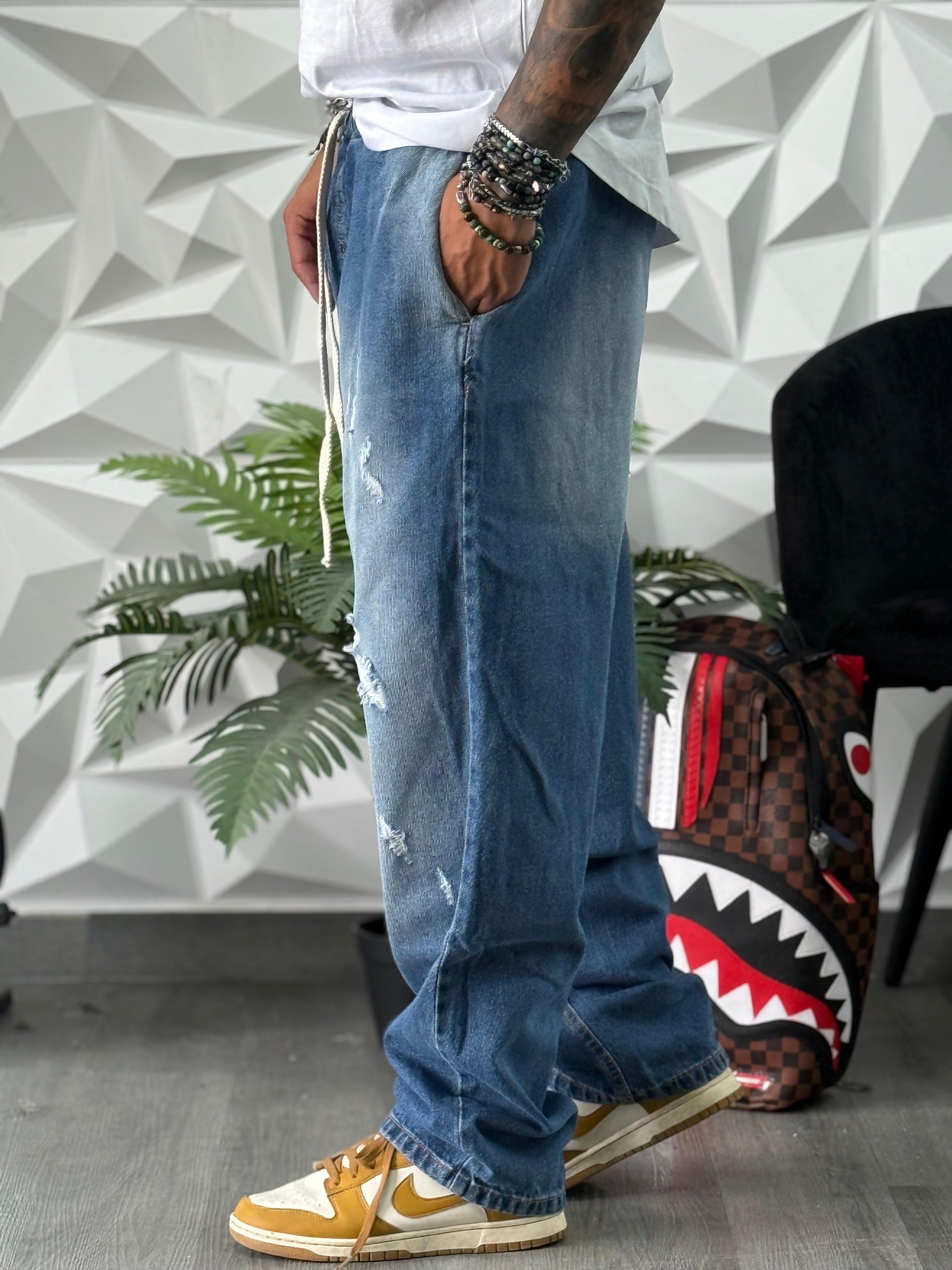 Pantalaccio Jeans canoa laccio lavaggio medio  new job brand