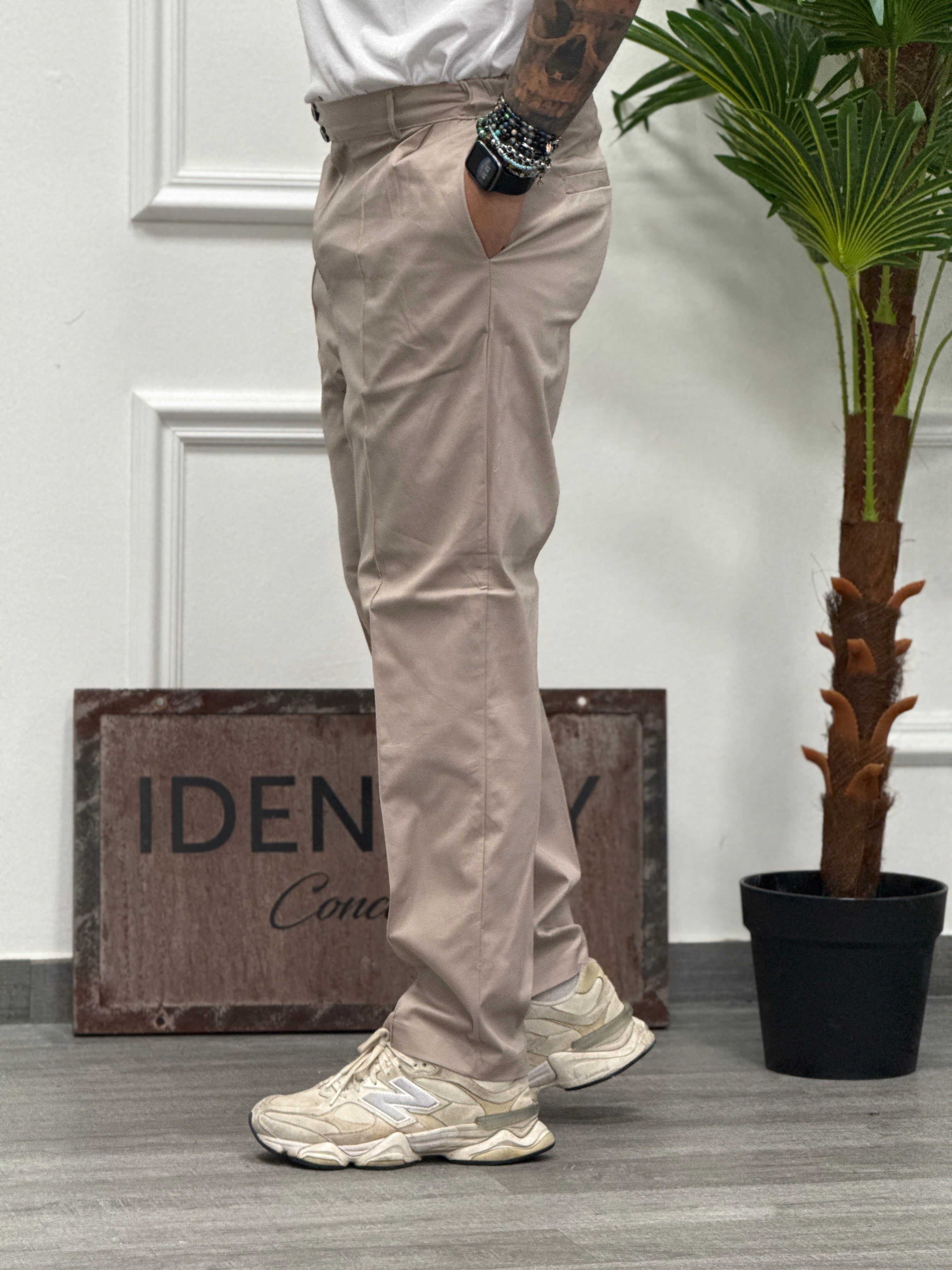 PANTALONE UG146 BEIGE FONDO AMPIO NEW JOB BRAND
